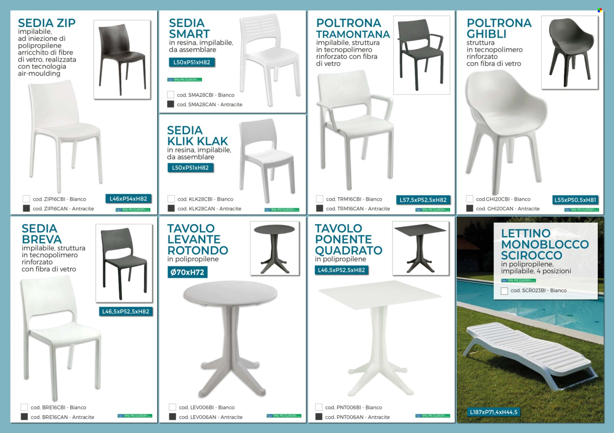 thumbnail - Volantino Brico Ok - Prodotti in offerta - tavolo, sedia, poltrona, lettino. Pagina 20.