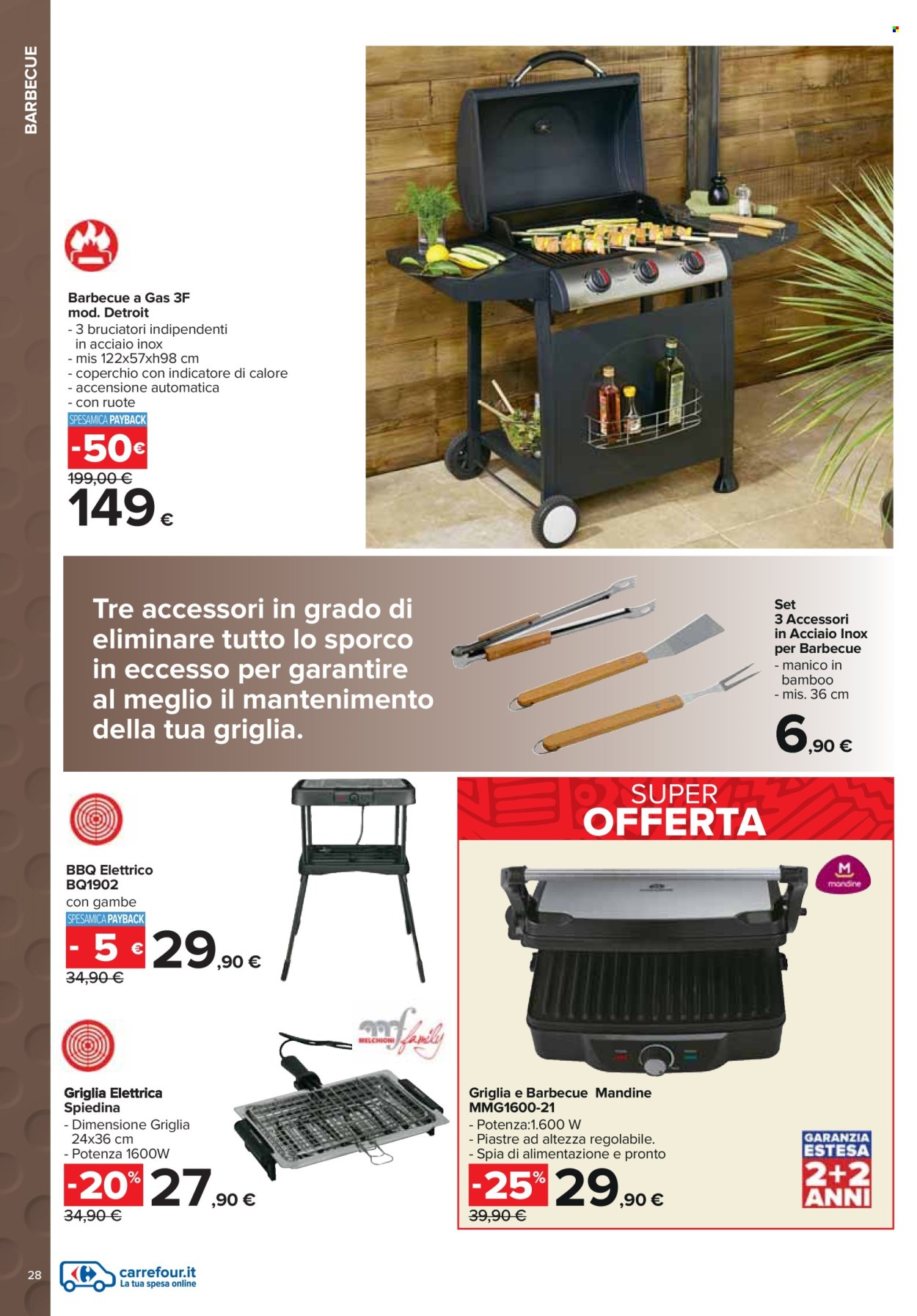 thumbnail - Volantino Carrefour - 25/3/2024 - 5/5/2024 - Prodotti in offerta - coperchio, barbecue a gas. Pagina 28.