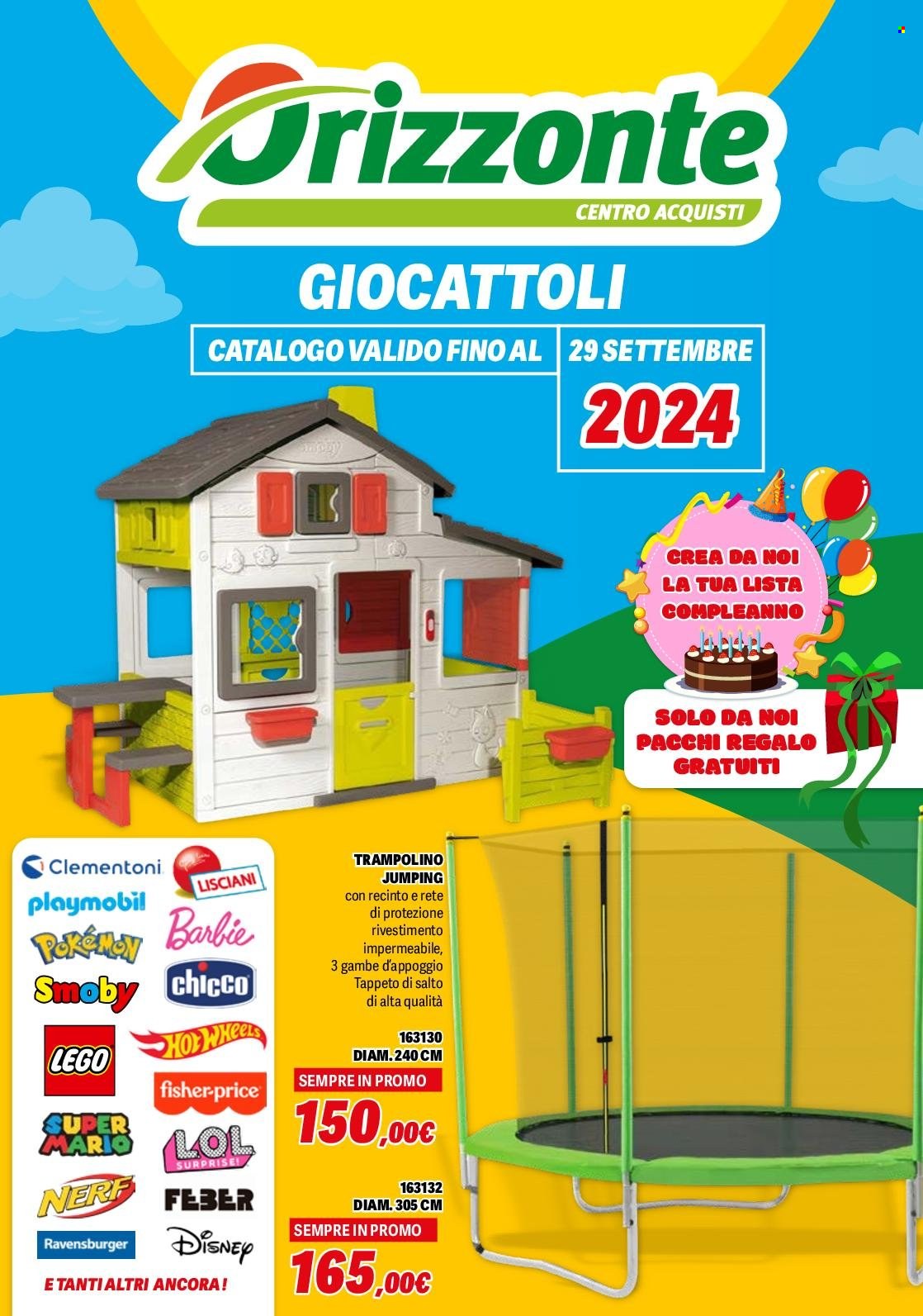 thumbnail - Volantino Orizzonte - 24/3/2024 - 29/9/2024 - Prodotti in offerta - Disney, Chicco, Barbie, Lisciani, giocattoli, LEGO. Pagina 1.