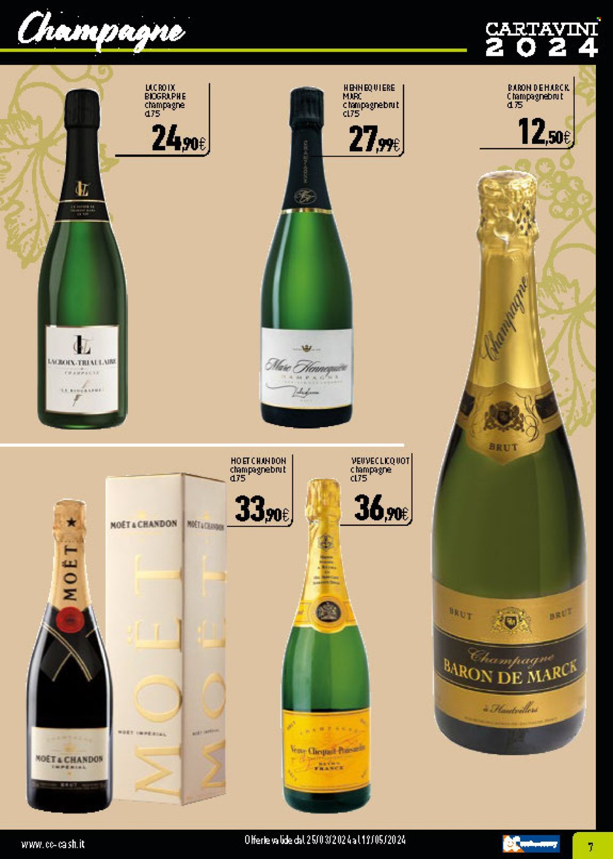thumbnail - Volantino C+C Cash & Carry - 25/3/2024 - 19/5/2024 - Prodotti in offerta - Chiquita, Veuve Clicquot, Champagne, Moët & Chandon. Pagina 7.