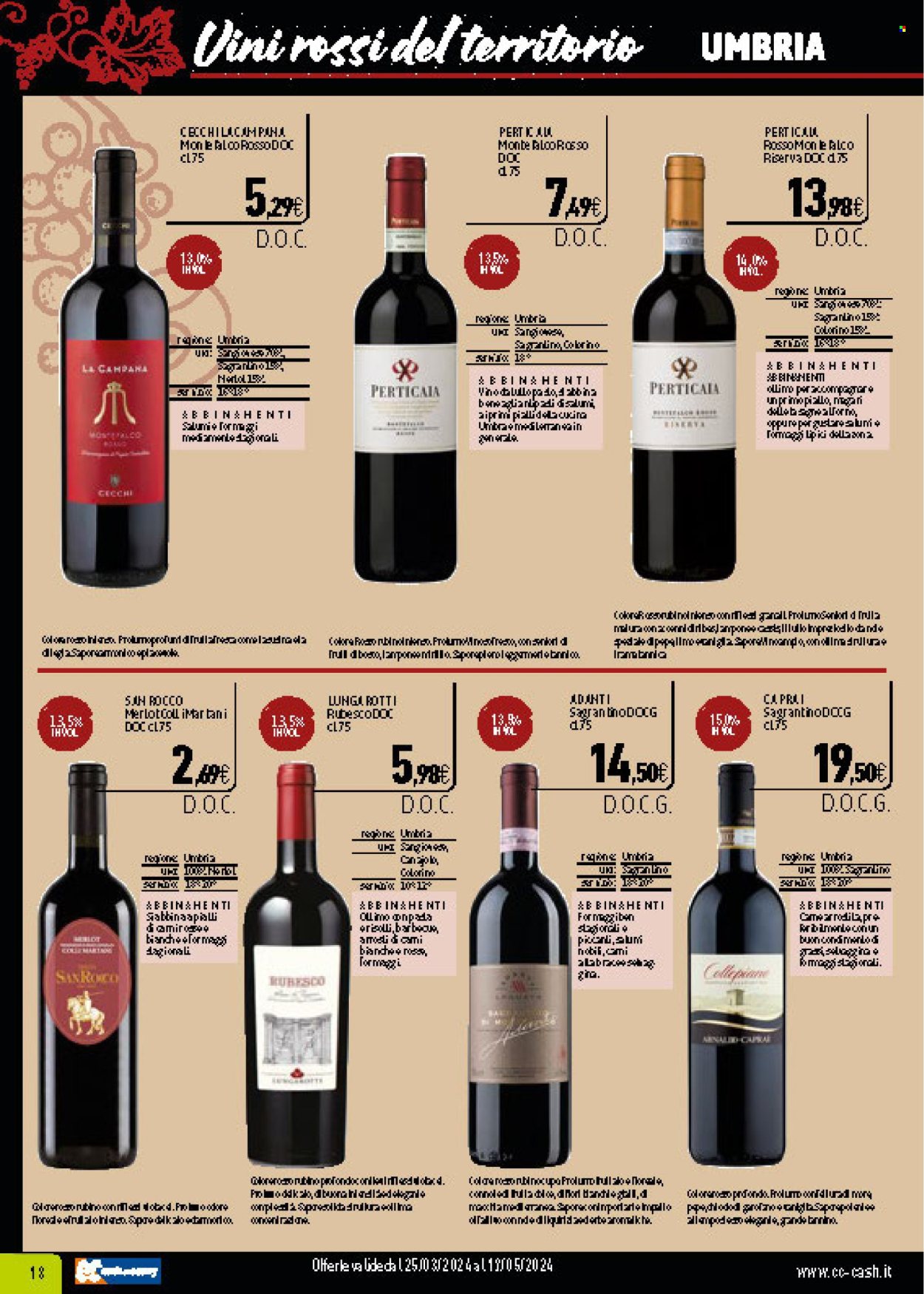 thumbnail - Volantino C+C Cash & Carry - 25/3/2024 - 19/5/2024 - Prodotti in offerta - toma, Merlot, vino rosso, vino. Pagina 18.