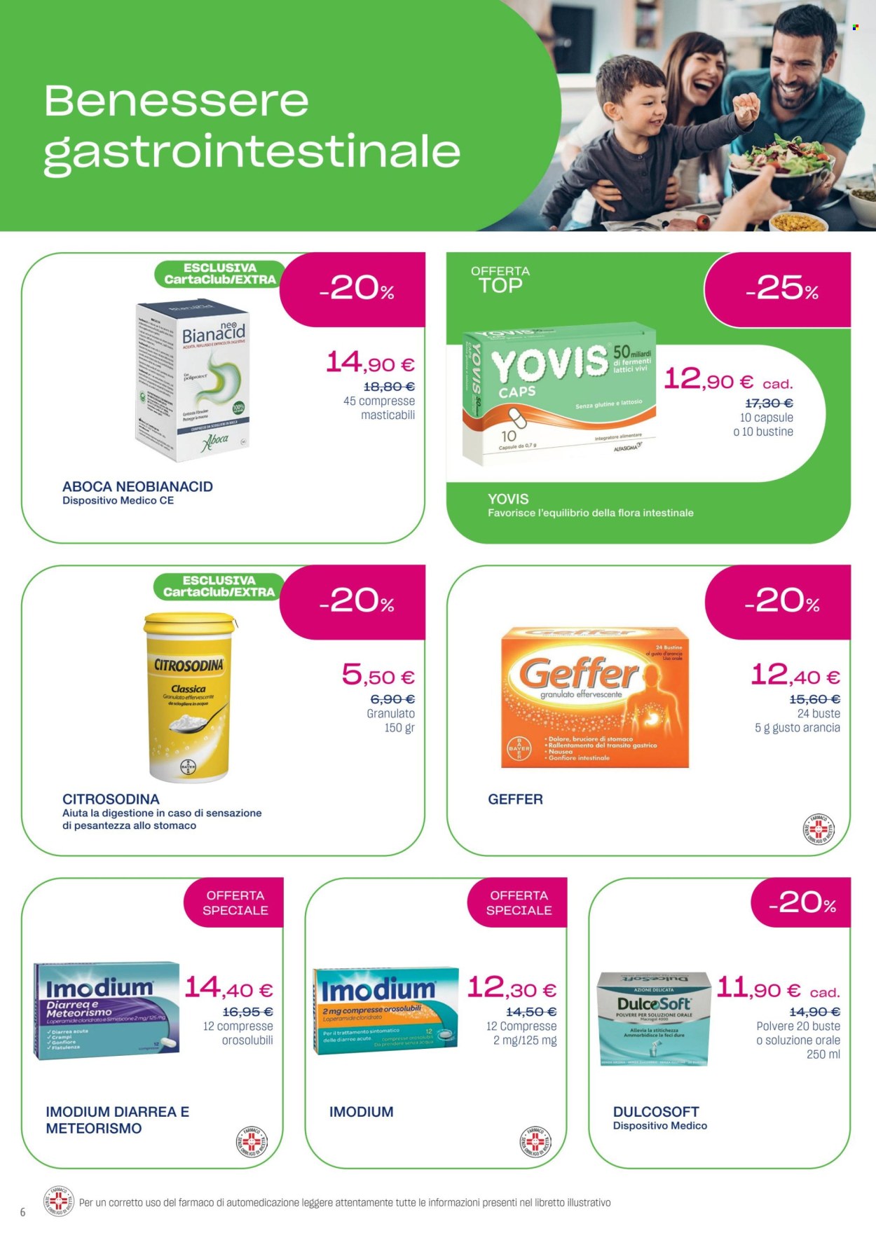 thumbnail - Volantino Lloyds Farmacia - 27/3/2024 - 1/5/2024 - Prodotti in offerta - flora intestinale, Imodium, NeoBianacid, Aboca, integratore. Pagina 6.