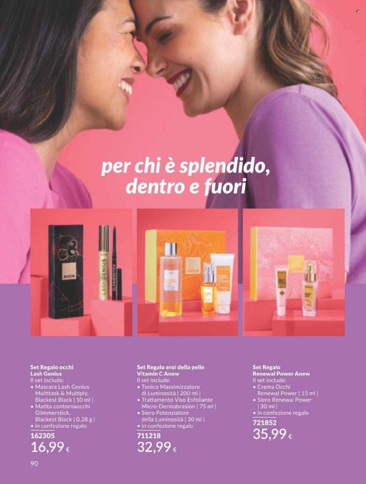 thumbnail - Volantino Avon - 1/4/2024 - 30/4/2024 - Prodotti in offerta - eyeliner, mascara, matita, tonico, confezione regalo. Pagina 90.