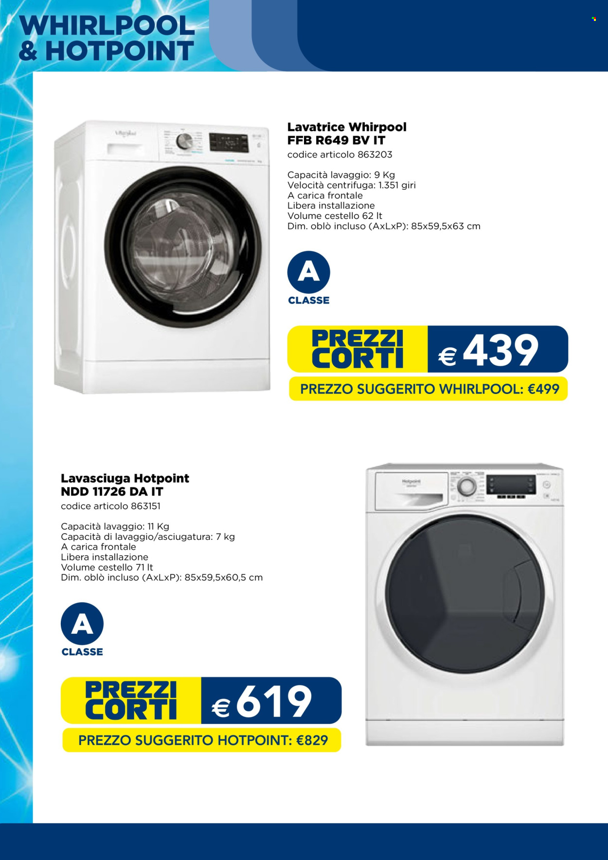 thumbnail - Volantino Esselunga - 1/4/2024 - 31/7/2024 - Prodotti in offerta - Whirlpool, Hotpoint, lavatrice, lavasciuga. Pagina 14.