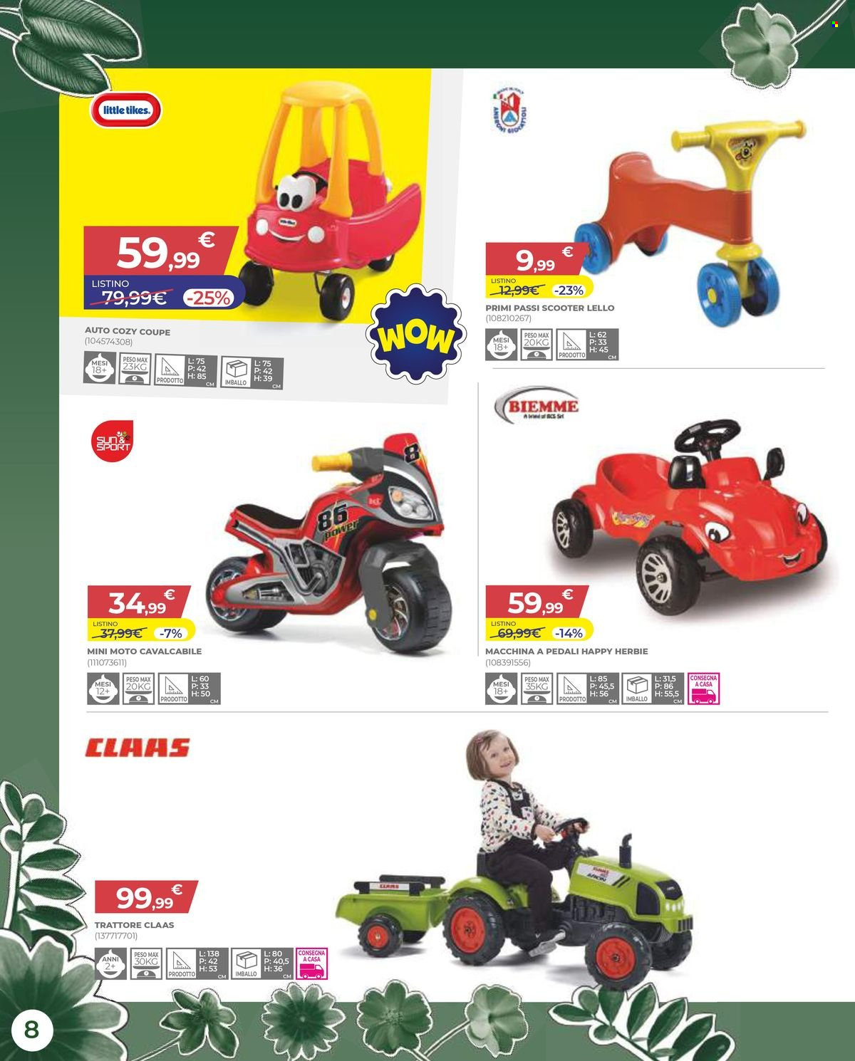 thumbnail - Volantino Toys Center - 4/4/2024 - 8/5/2025 - Prodotti in offerta - cavalcabile, Primi Passi. Pagina 8.