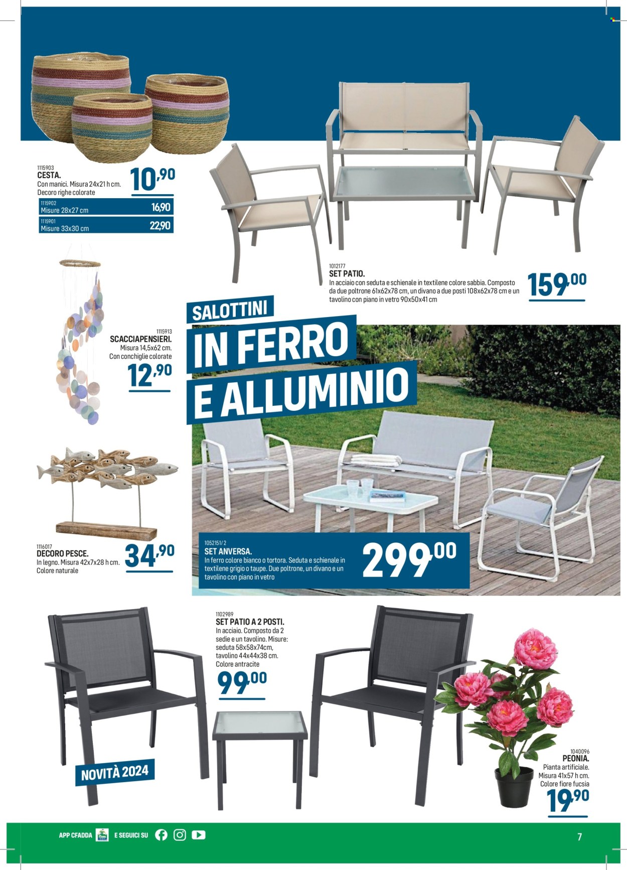 thumbnail - Volantino CFadda Fai da te - 9/4/2024 - 31/8/2024 - Prodotti in offerta - divano, poltrona, sedia, pianta artificiale. Pagina 7.