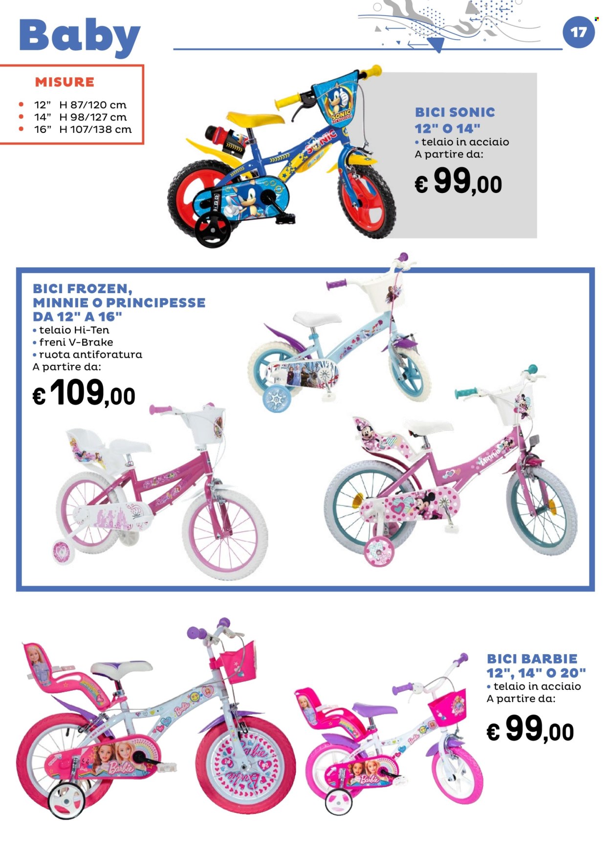 thumbnail - Volantino Iper, La grande i - 12/4/2024 - 7/7/2024 - Prodotti in offerta - Frozen, bicicletta, Barbie, ruota. Pagina 17.