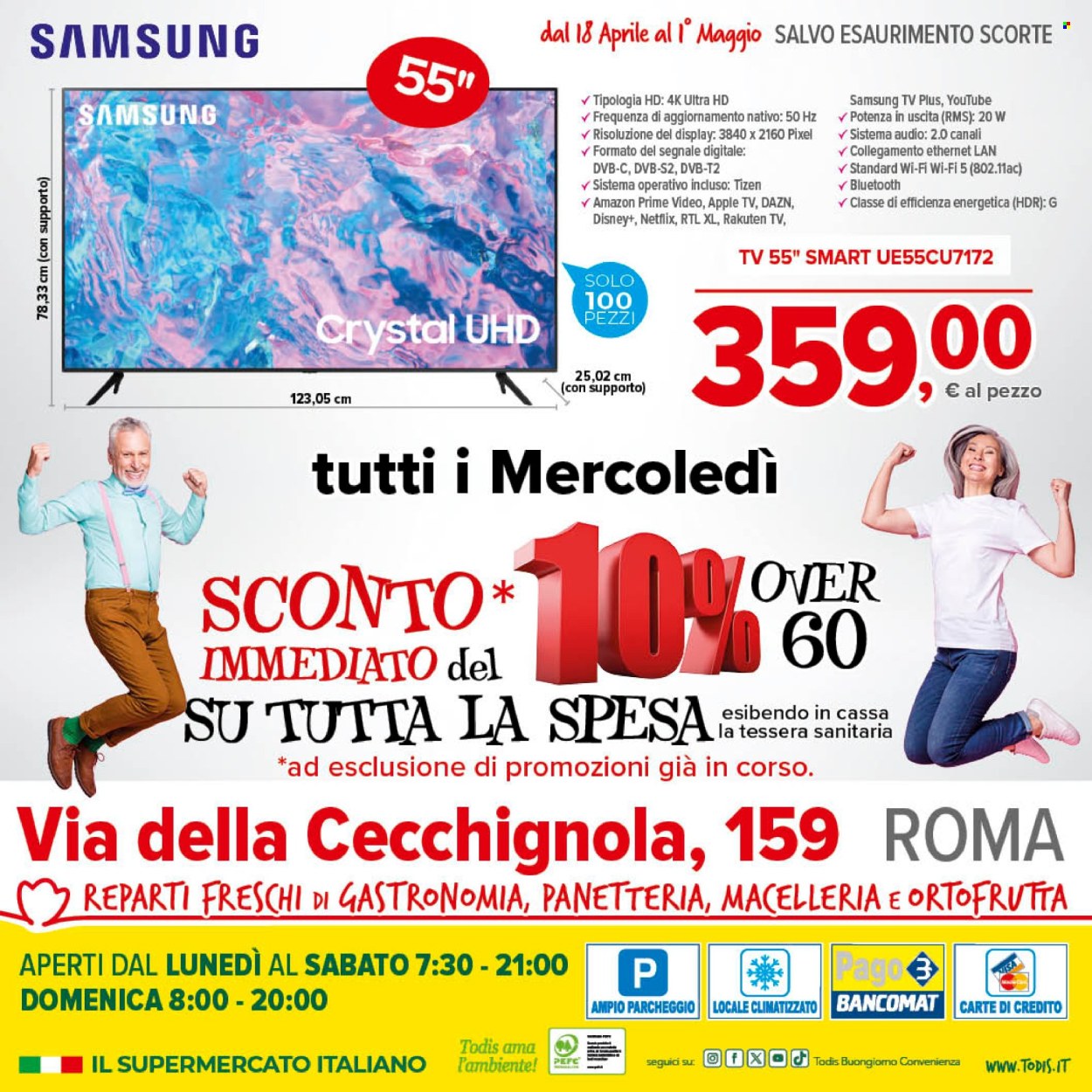 thumbnail - Volantino Todis - 18/4/2024 - 1/5/2024 - Prodotti in offerta - Samsung, Apple, Ultra HD, sistema audio. Pagina 20.