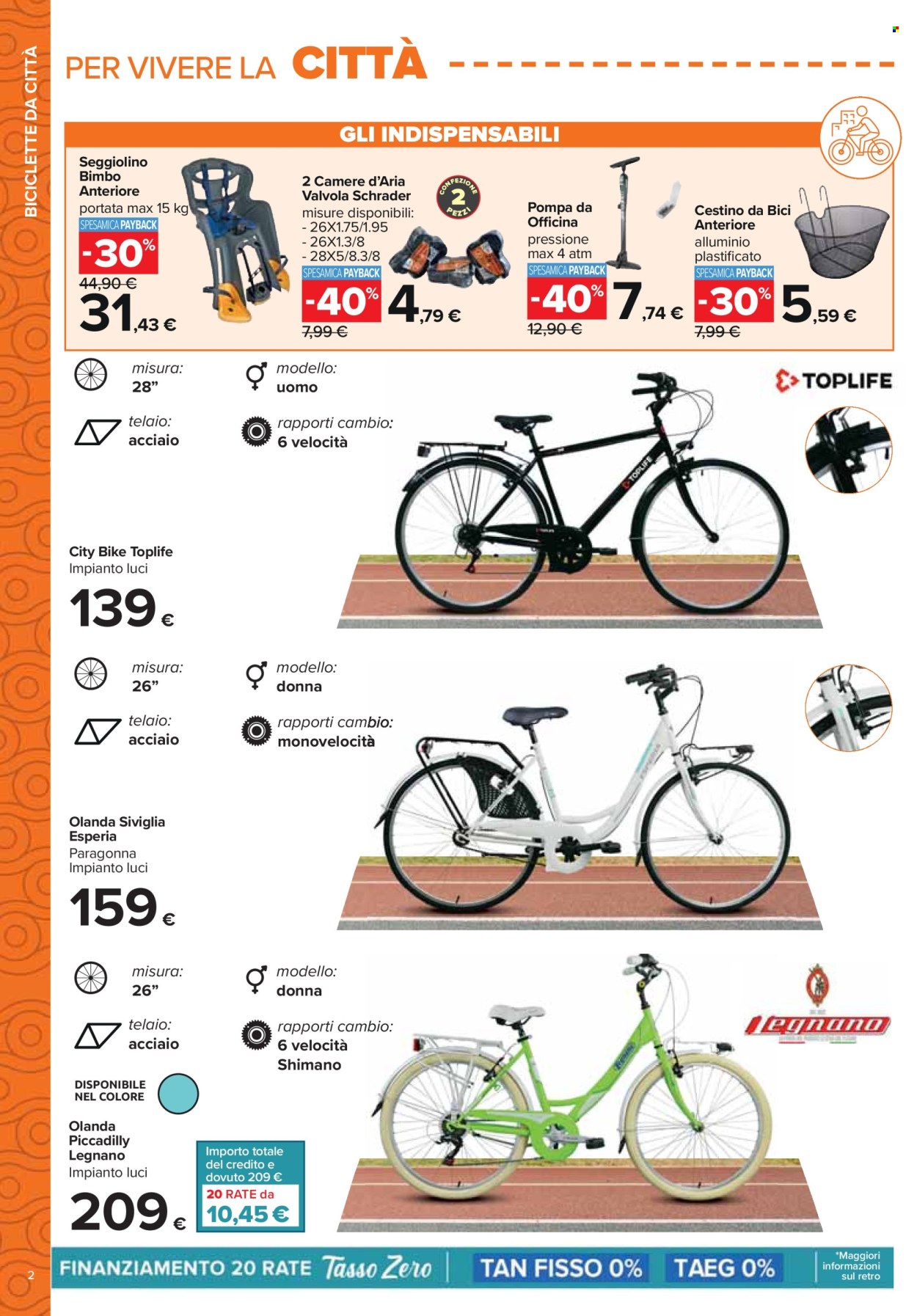 thumbnail - Volantino Carrefour - 18/4/2024 - 19/5/2024 - Prodotti in offerta - Shimano, pompa, cestino, Legnano, bicicletta, seggiolino per auto. Pagina 2.