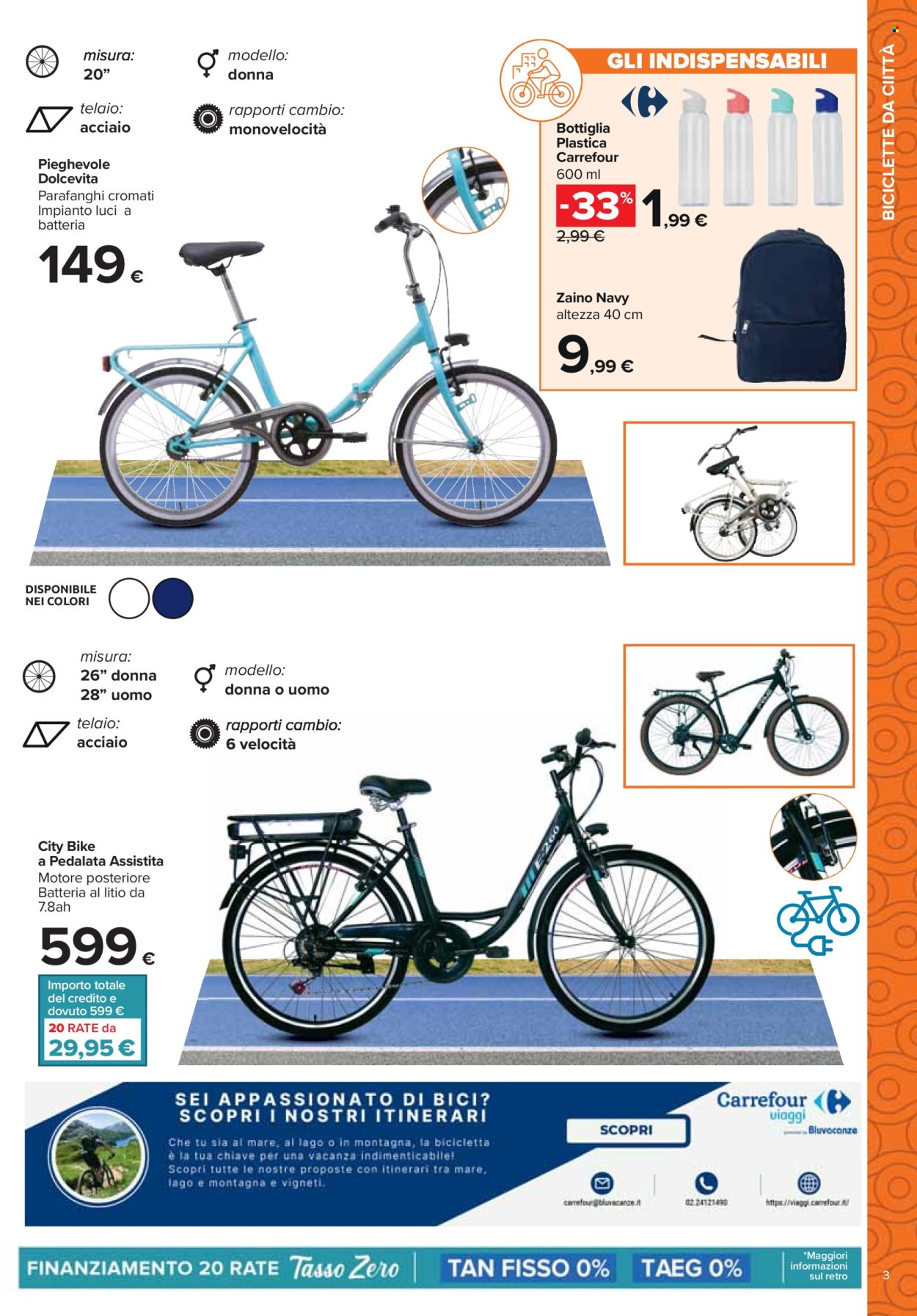 thumbnail - Volantino Carrefour - 18/4/2024 - 19/5/2024 - Prodotti in offerta - zaino, bicicletta. Pagina 3.