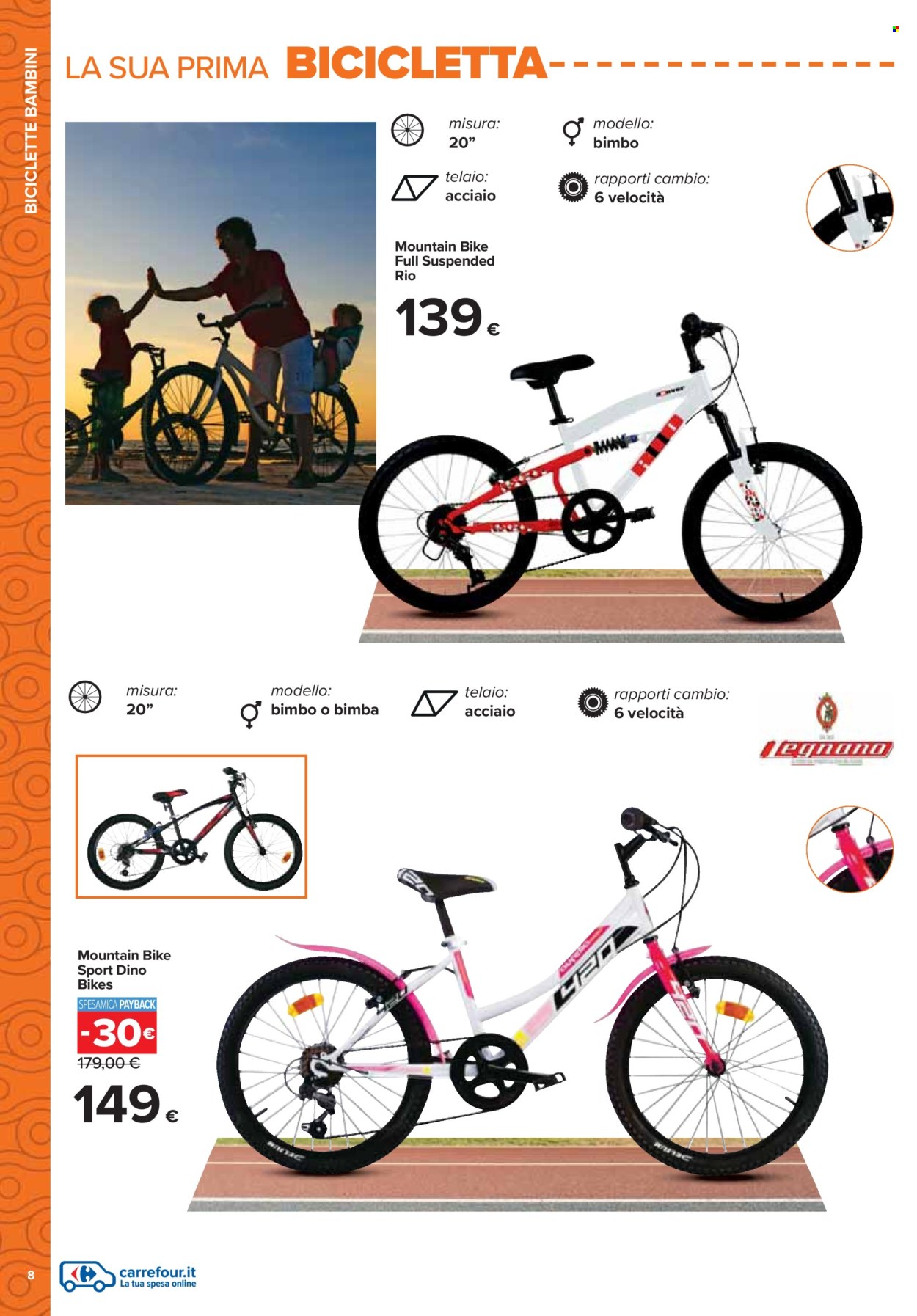 thumbnail - Volantino Carrefour - 18/4/2024 - 19/5/2024 - Prodotti in offerta - bicicletta, mountain bike. Pagina 8.