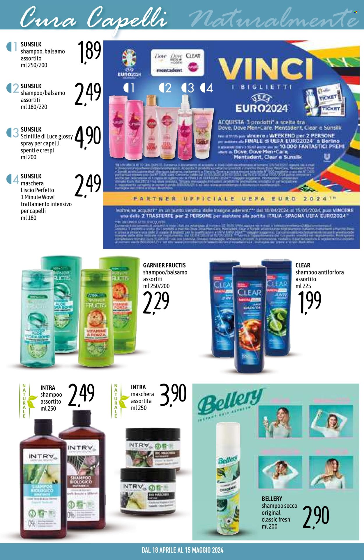 thumbnail - Volantino Emisfero - 18/4/2024 - 15/5/2024 - Prodotti in offerta - Garnier, Mentadent, balsamo, maschera, shampoo, Sunsilk, Fructis, shampoo secco. Pagina 10.
