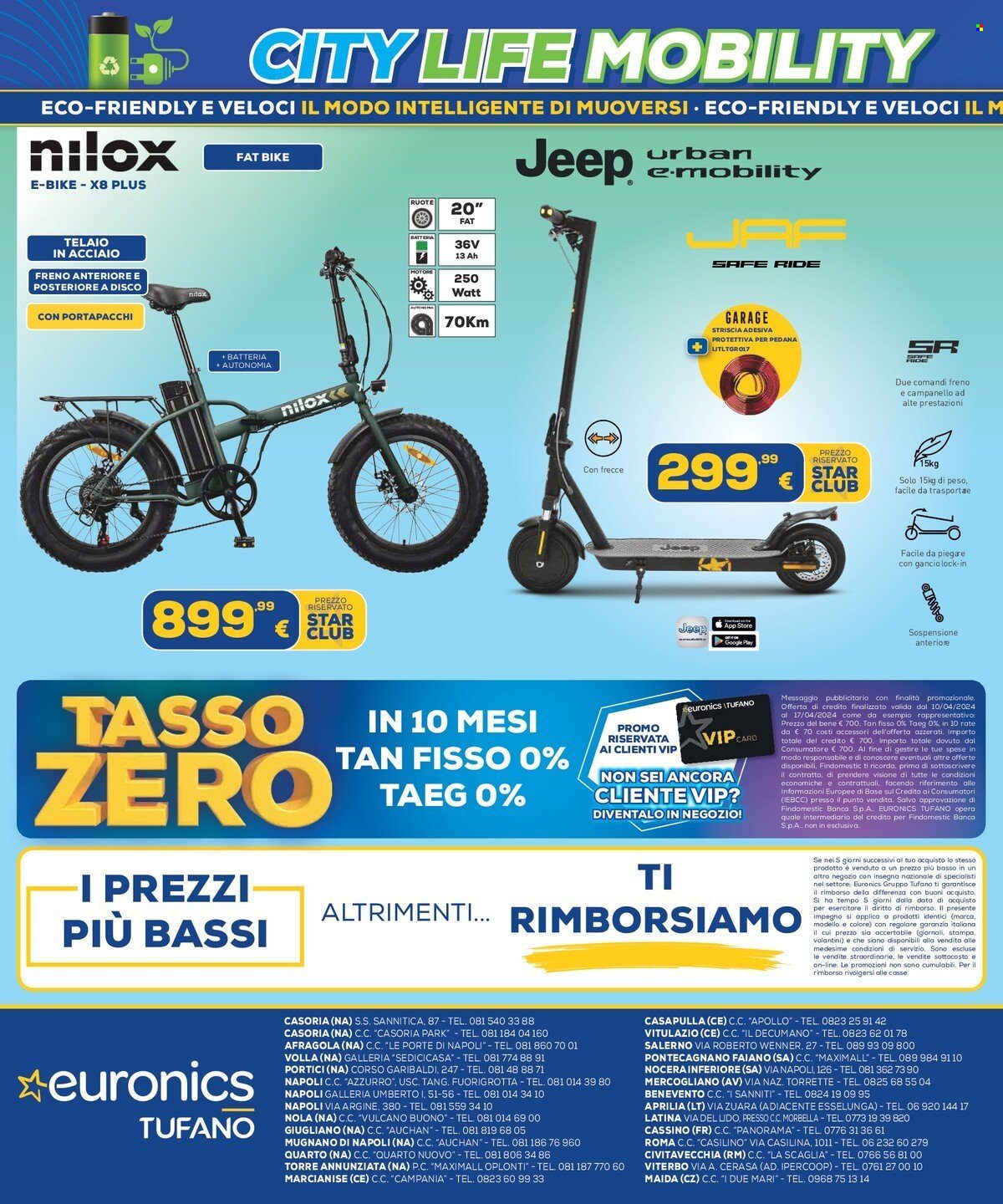 thumbnail - Volantino Euronics - 10/4/2024 - 5/5/2024 - Prodotti in offerta - bici elettrica, Nilox. Pagina 8.