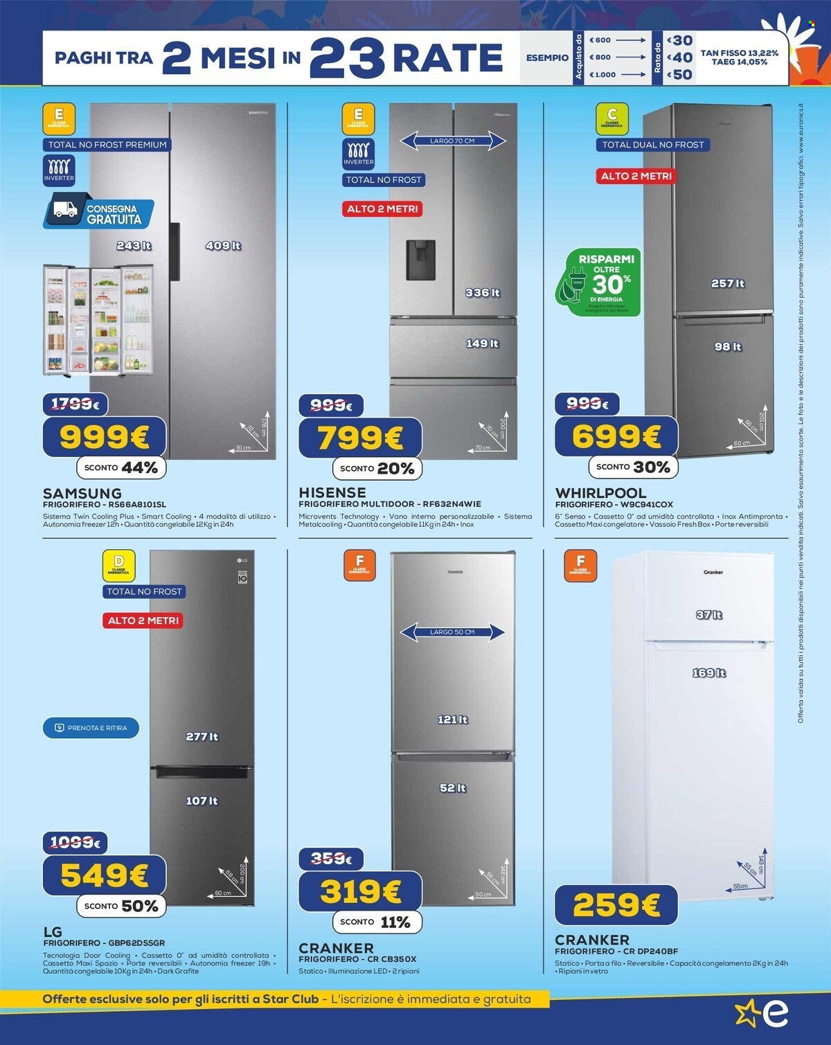 thumbnail - Volantino Euronics - 18/4/2024 - 8/5/2024 - Prodotti in offerta - LG, frigorifero, frigorifero combinato. Pagina 21.