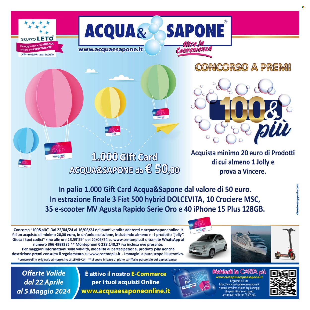 thumbnail - Volantino Acqua & Sapone - 22/4/2024 - 5/5/2024 - Prodotti in offerta - sapone. Pagina 1.