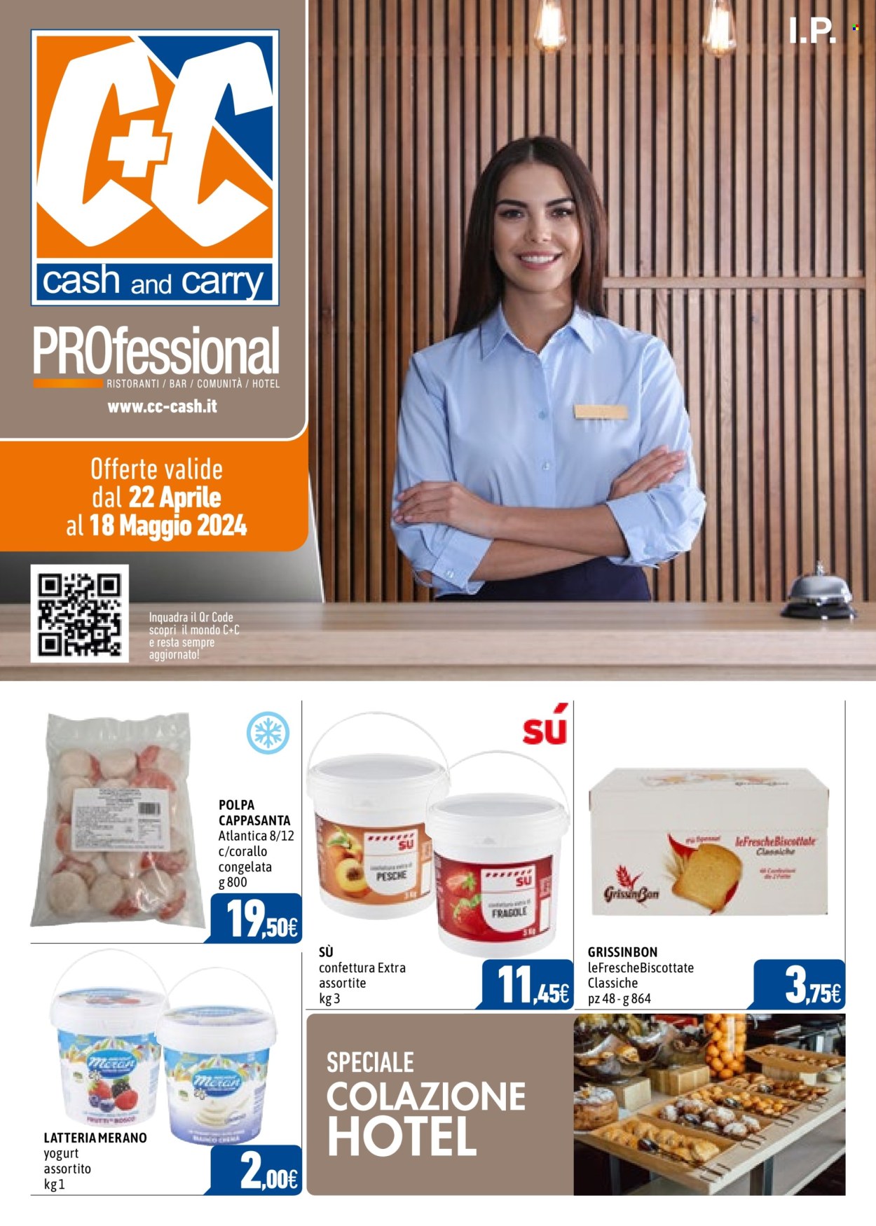 thumbnail - Volantino C+C Cash & Carry - 22/4/2024 - 18/5/2024 - Prodotti in offerta - capasanta, yogurt, confettura. Pagina 1.
