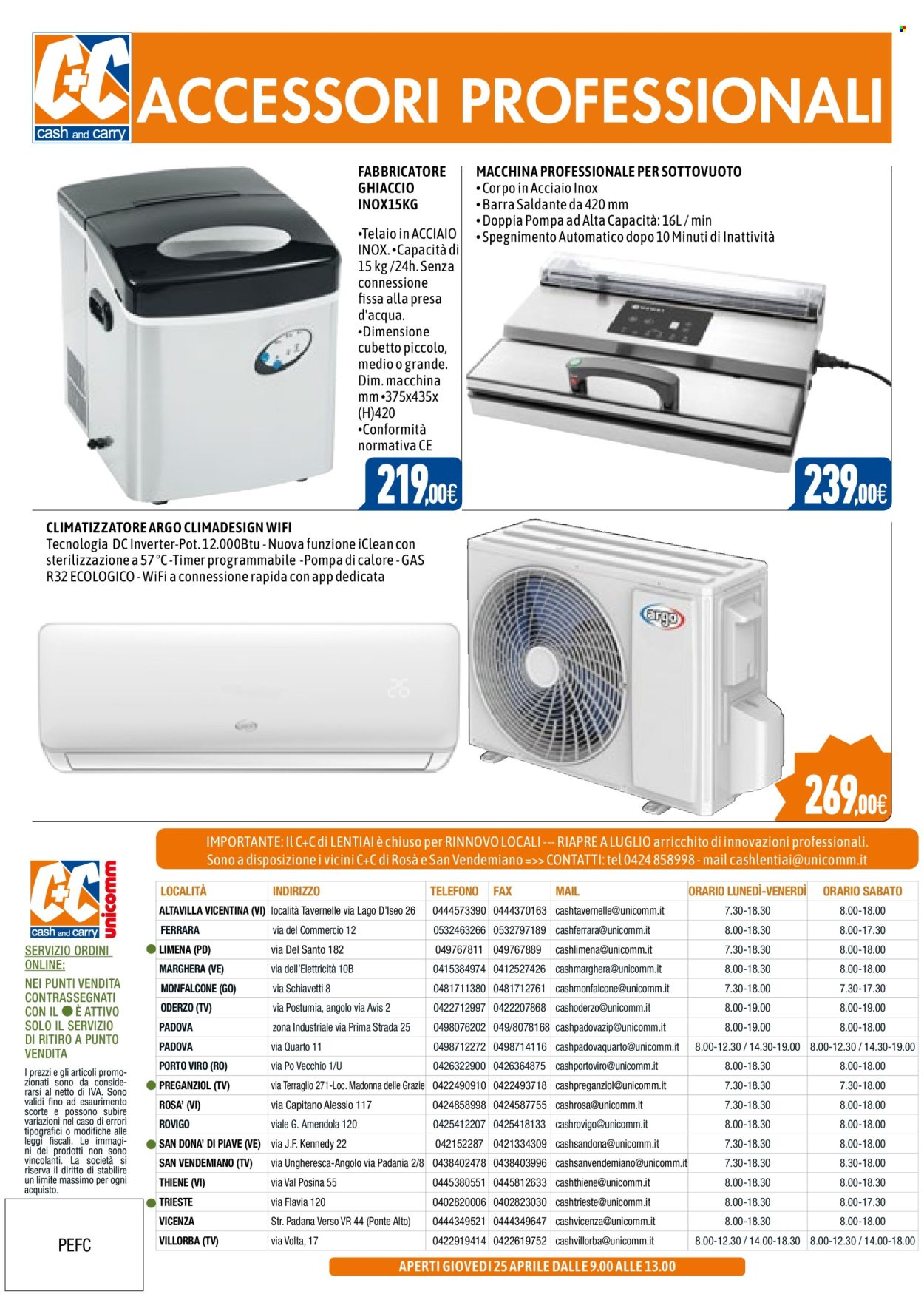 thumbnail - Volantino C+C Cash & Carry - 22/4/2024 - 4/5/2024 - Prodotti in offerta - porto, telefono, fabbricatore di ghiaccio, climatizzatore. Pagina 24.