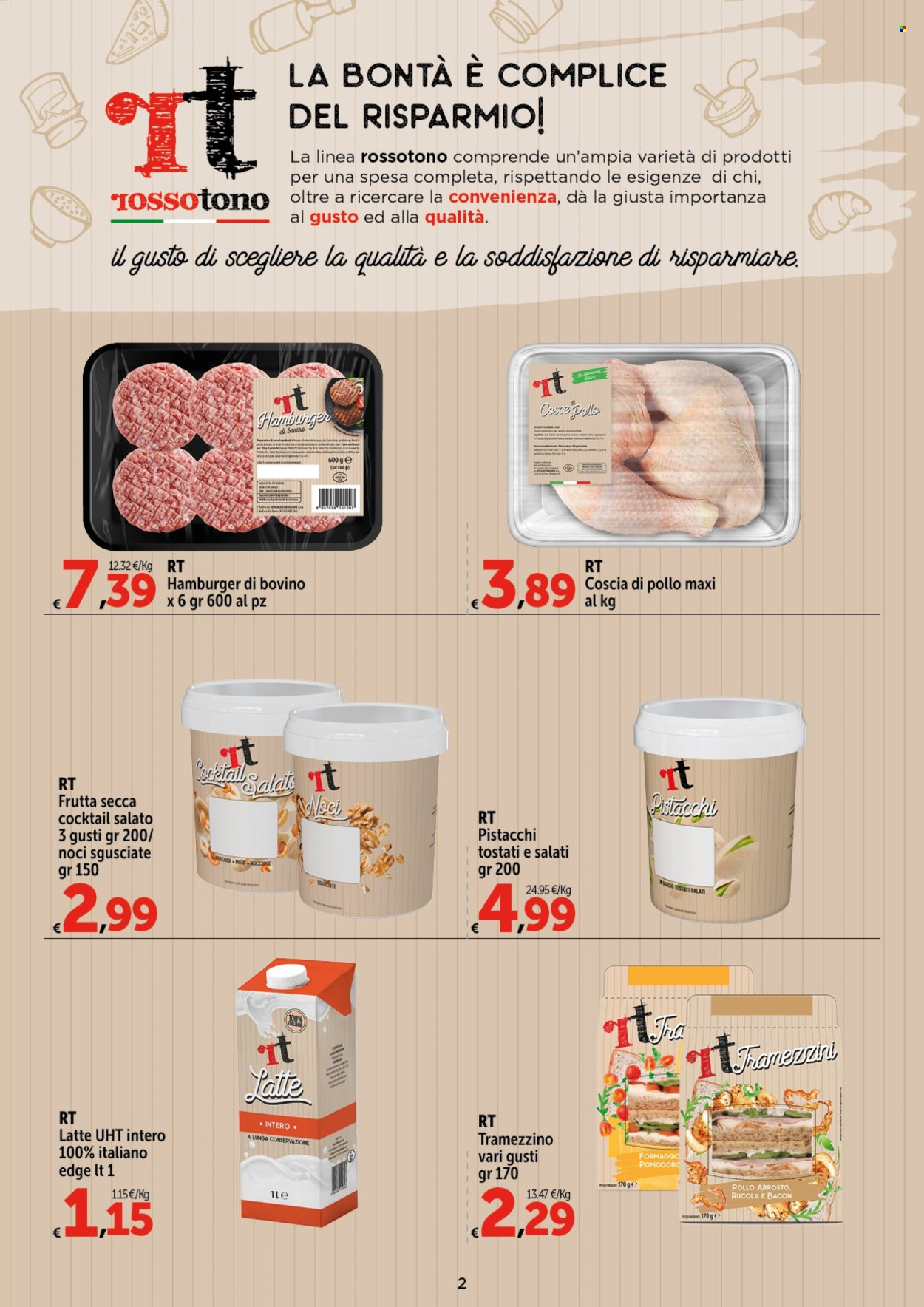 thumbnail - Volantino Carrefour - 25/4/2024 - 8/5/2024 - Prodotti in offerta - mais, pomodori, hamburger, tramezzino, pollo arrosto, formaggio, latte, pistacchi, noci. Pagina 2.