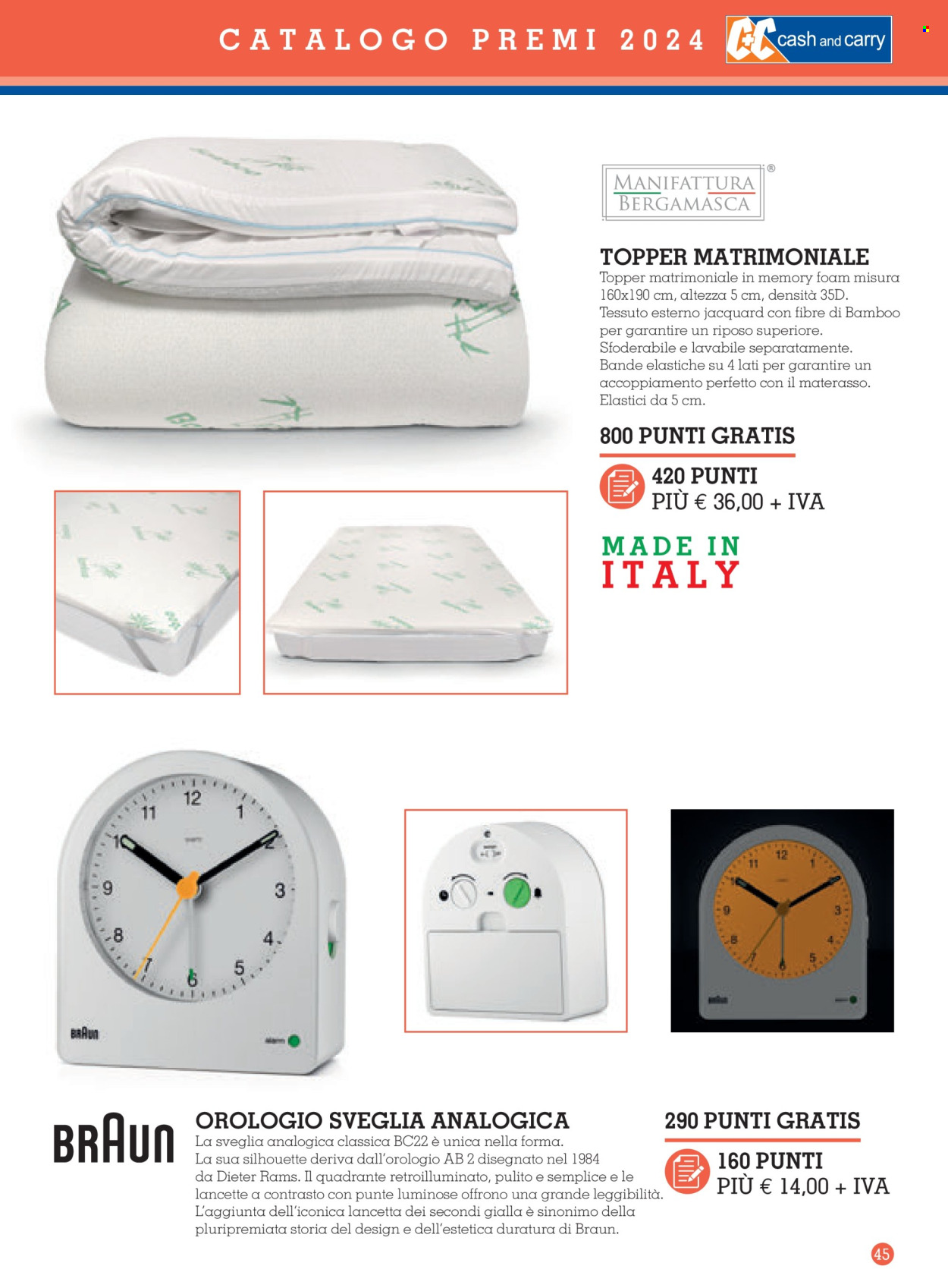 thumbnail - Volantino C+C Cash & Carry - 11/3/2024 - 2/2/2025 - Prodotti in offerta - materasso, orologio, topper, Braun. Pagina 45.