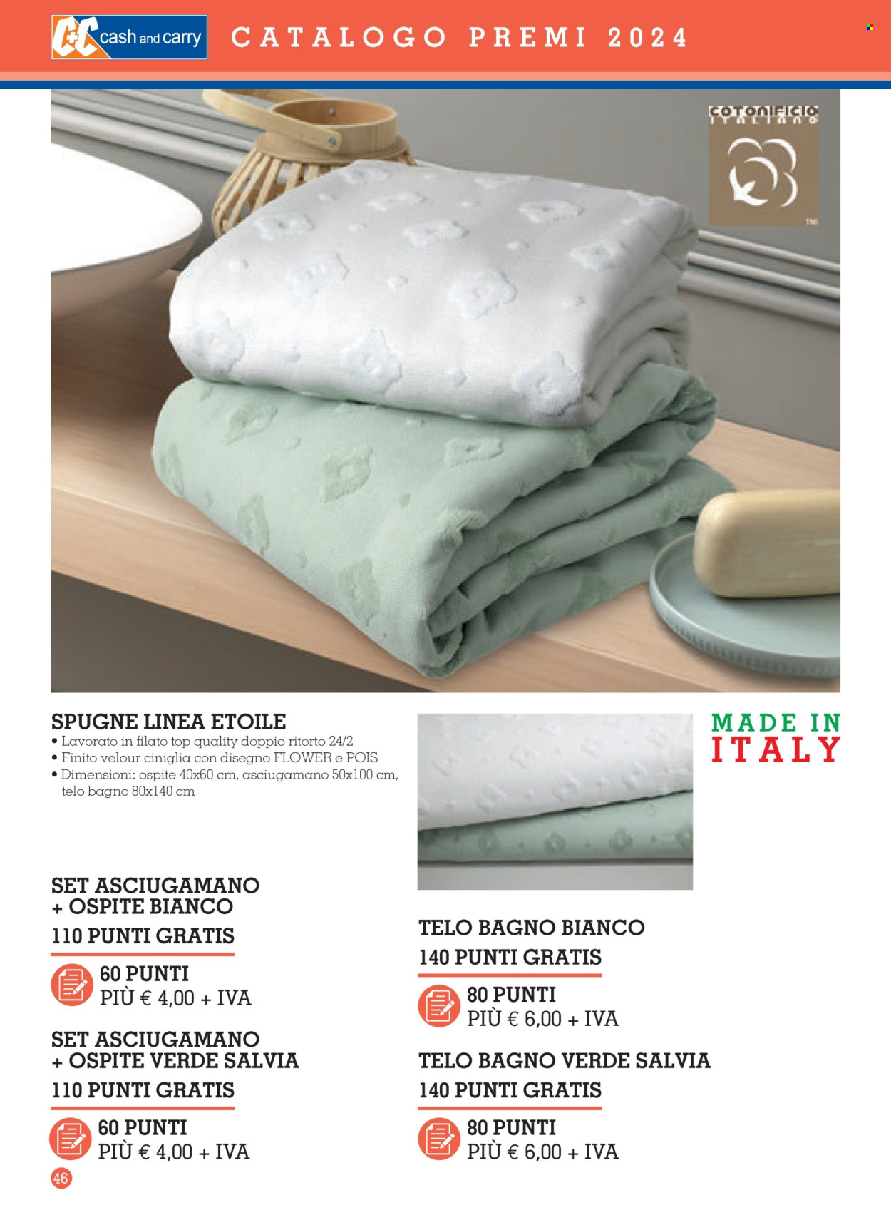 thumbnail - Volantino C+C Cash & Carry - 11/3/2024 - 2/2/2025 - Prodotti in offerta - salvia, asciugamano, telo da bagno, top. Pagina 46.