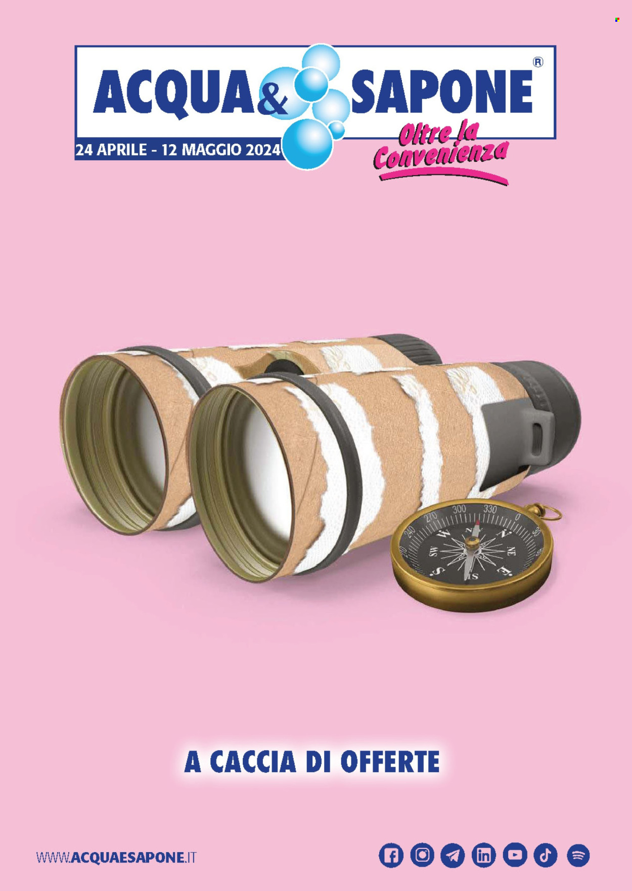 thumbnail - Volantino Acqua & Sapone - 24/4/2024 - 12/5/2024 - Prodotti in offerta - sapone. Pagina 1.