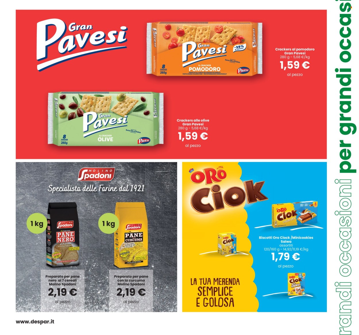 thumbnail - Volantino Interspar - 24/4/2024 - 8/5/2024 - Prodotti in offerta - crackers, latte, biscotti, Pavesi, cereali, busta. Pagina 7.