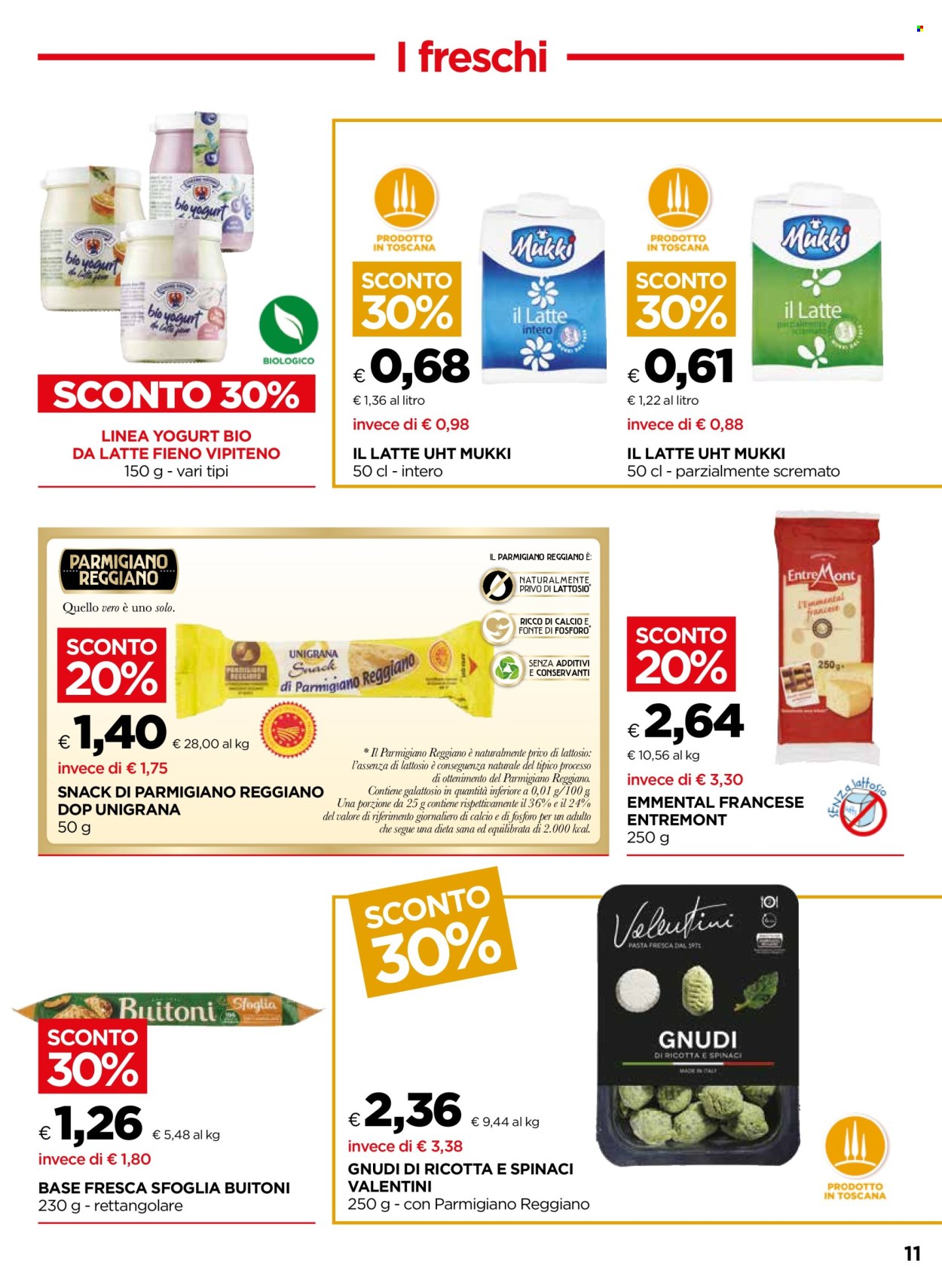 thumbnail - Volantino Coop - 23/4/2024 - 7/5/2024 - Prodotti in offerta - Buitoni, emmental, yogurt, gnudi. Pagina 11.