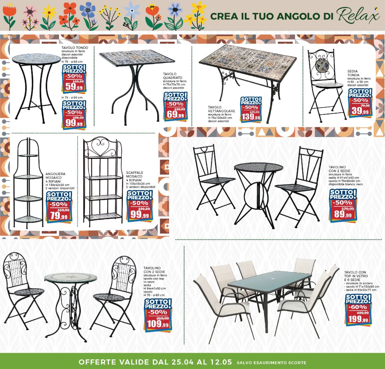 thumbnail - Volantino Happy Casa Store - 25/4/2024 - 12/5/2024 - Prodotti in offerta - tavolo, tavolino, scaffale, tavolo rettangolare, sedia. Pagina 36.