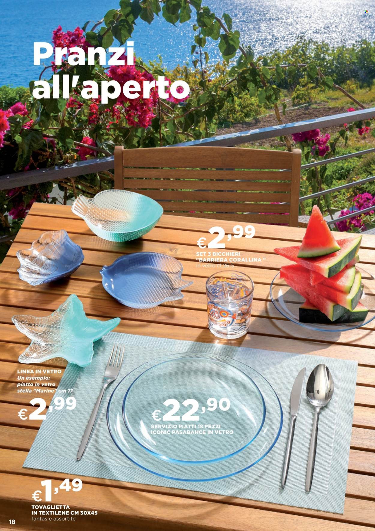 thumbnail - Volantino Coop - 30/4/2024 - 26/6/2024 - Prodotti in offerta - bicchieri, servizio piatti, piatti, piatto, tovaglietta. Pagina 18.