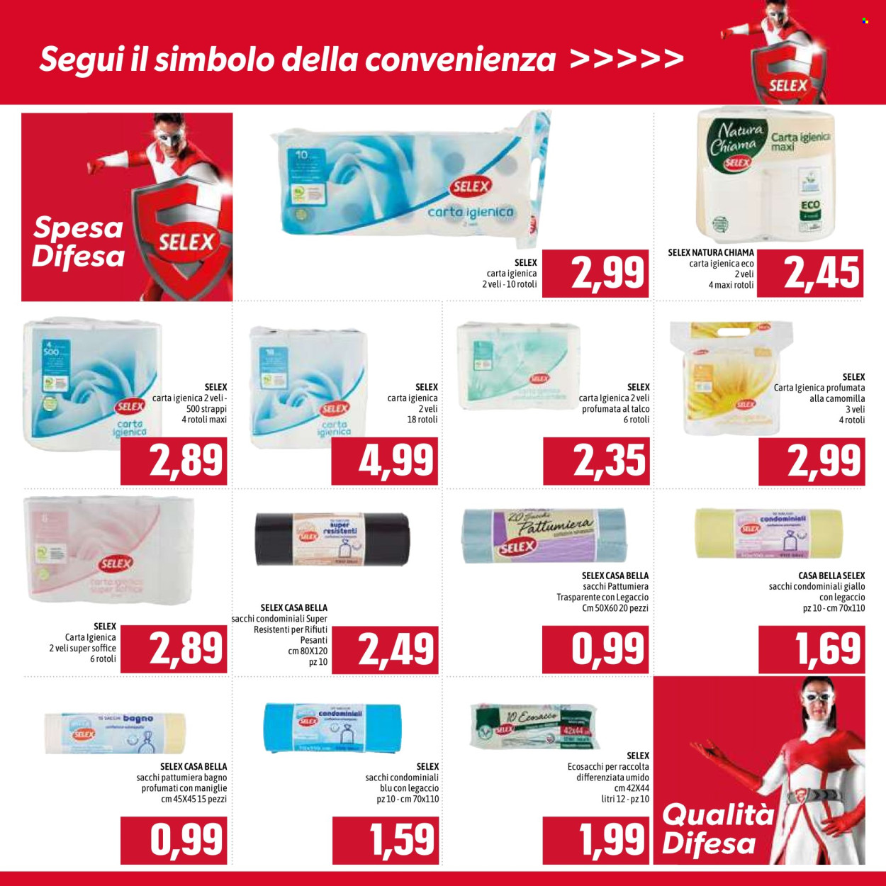thumbnail - Volantino Emisfero - 1/5/2024 - 31/8/2024 - Prodotti in offerta - carta igienica, sacchi per pattumiera. Pagina 19.