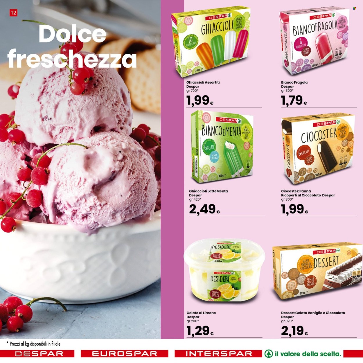 thumbnail - Volantino Eurospar - 20/6/2024 - 3/7/2024 - Prodotti in offerta - gelato, dolce. Pagina 12.