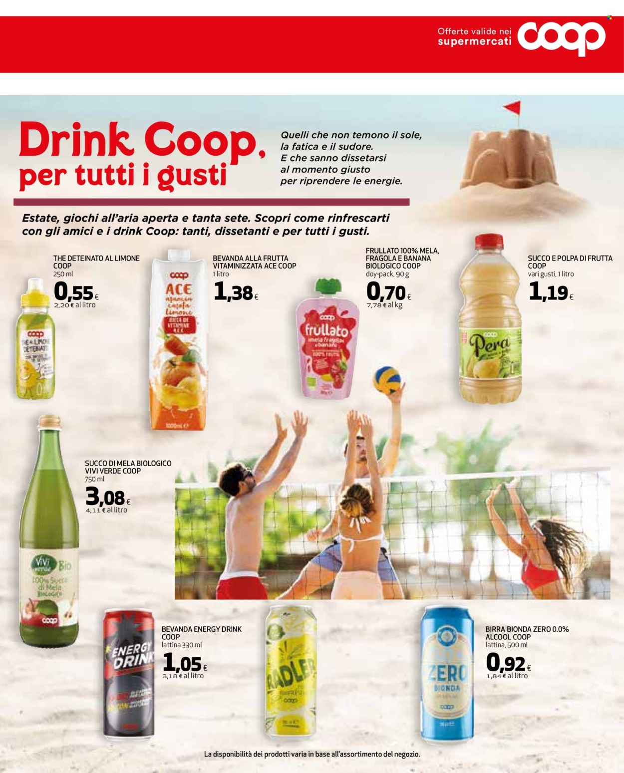 thumbnail - Volantino Coop - 20/6/2024 - 3/7/2024 - Prodotti in offerta - birra, bevanda alcolica, energy drink, succo, bevanda alla frutta. Pagina 10.
