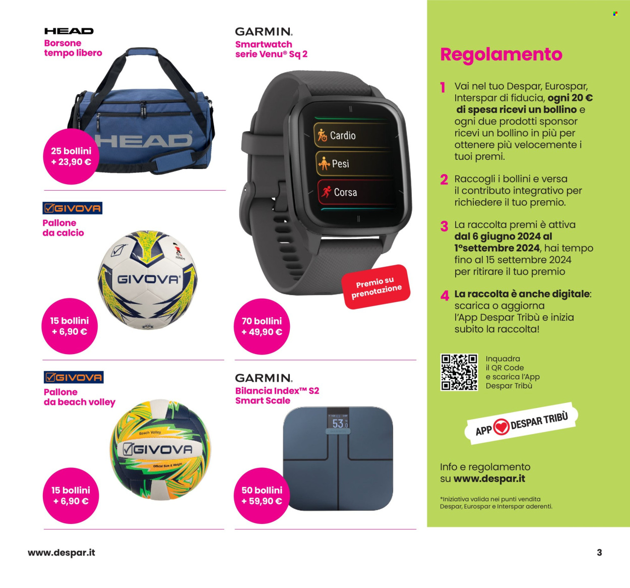 thumbnail - Volantino Despar - 20/6/2024 - 3/7/2024 - Prodotti in offerta - bilancia, pallone. Pagina 3.