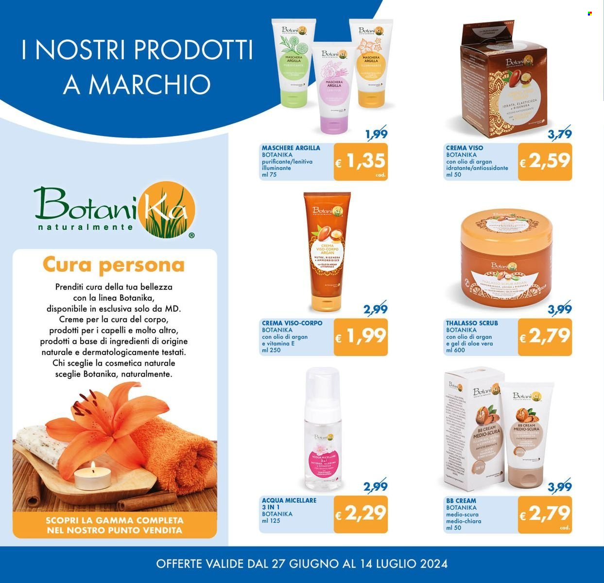 thumbnail - Volantino MD Discount - 27/6/2024 - 14/7/2024 - Prodotti in offerta - crema viso, BB Cream, acqua micellare, detergente viso. Pagina 18.