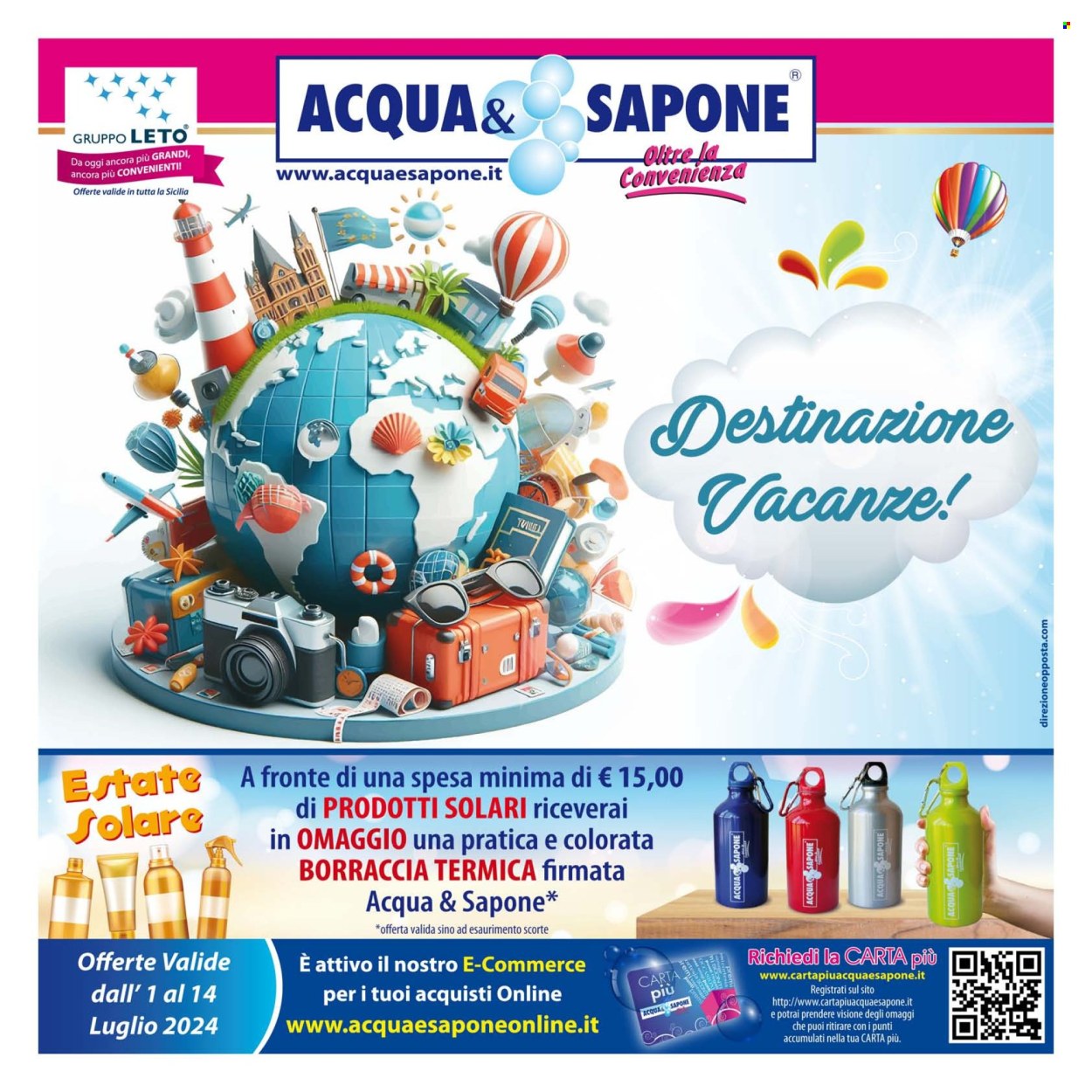 thumbnail - Volantino Acqua & Sapone - 1/7/2024 - 14/7/2024 - Prodotti in offerta - sapone, borraccia. Pagina 1.