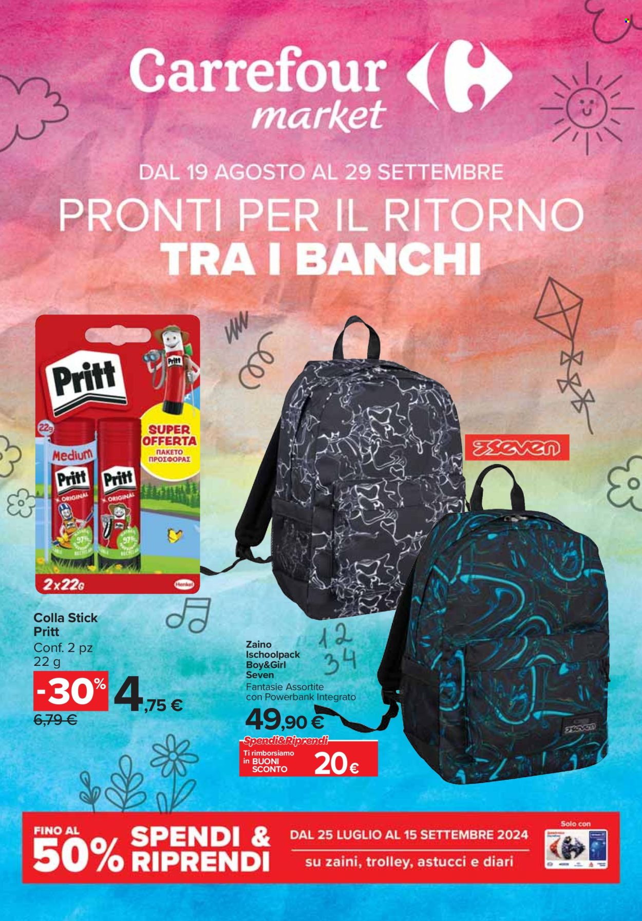 Volantino Carrefour - 19/8/2024 - 29/9/2024. Pagina 1