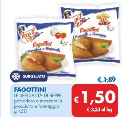 LE SPECIALITA' DI BEPPE FAGOTTINI PROSCIUTTO FORMAGGIO 450 g