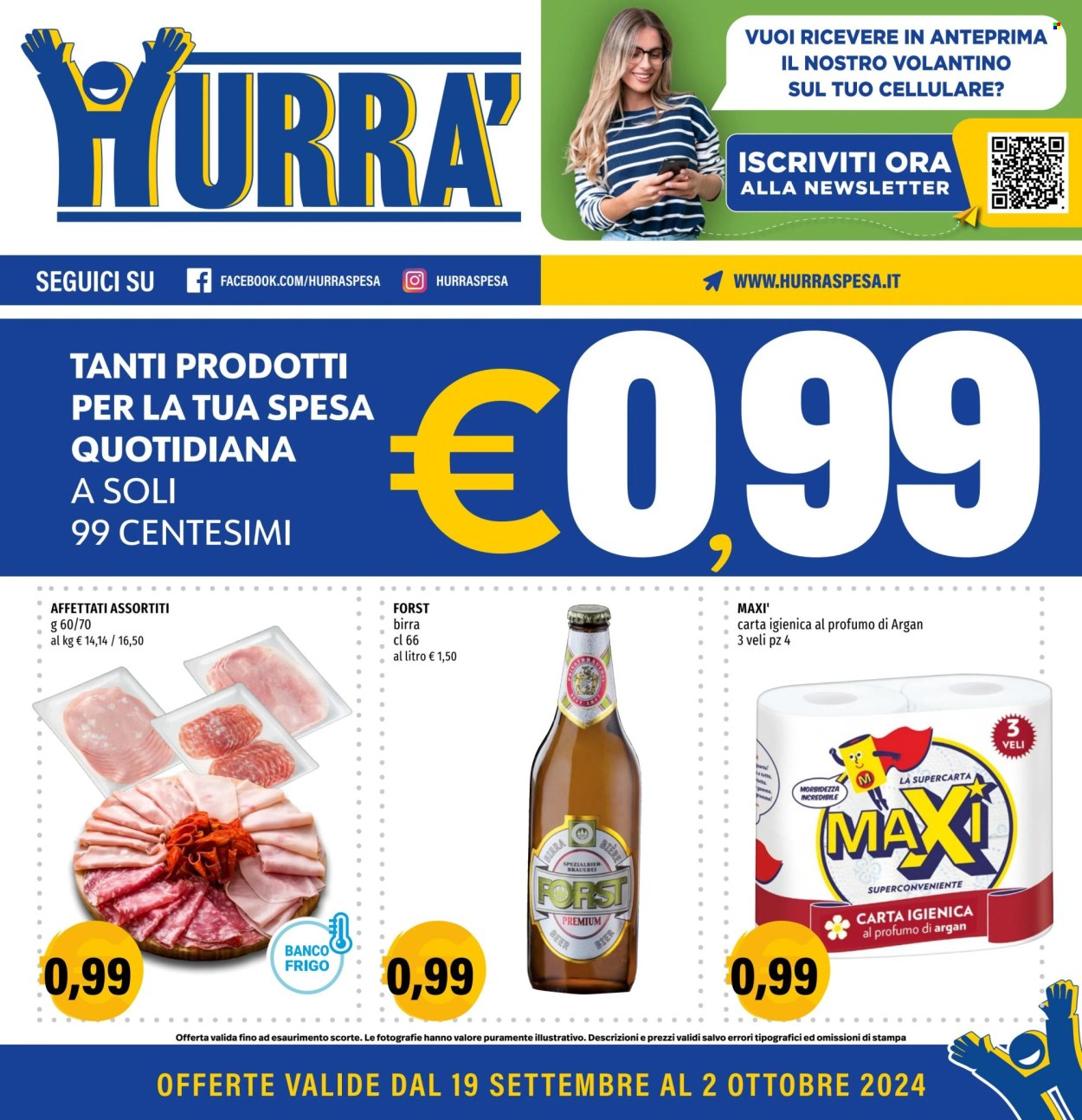 Volantino Hurrà Discount - 19/9/2024 - 2/10/2024. Pagina 1