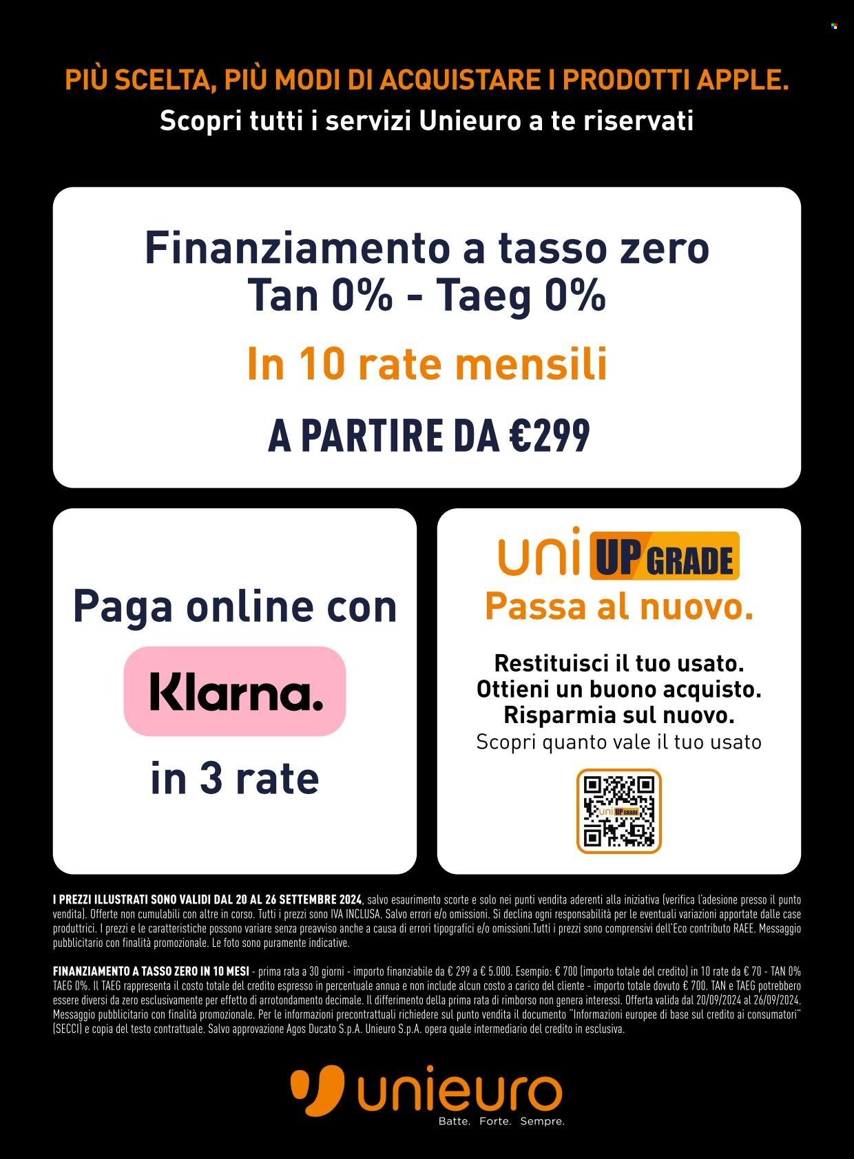 Volantino Unieuro - 20/9/2024 - 26/9/2024. Pagina 20