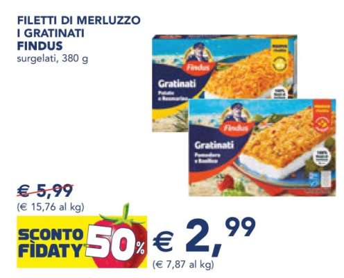 Filetti di Merluzzo Gratinati Findus