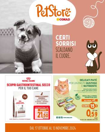 Volantino Pet Store Conad - 17/10/2024 - 13/11/2024.