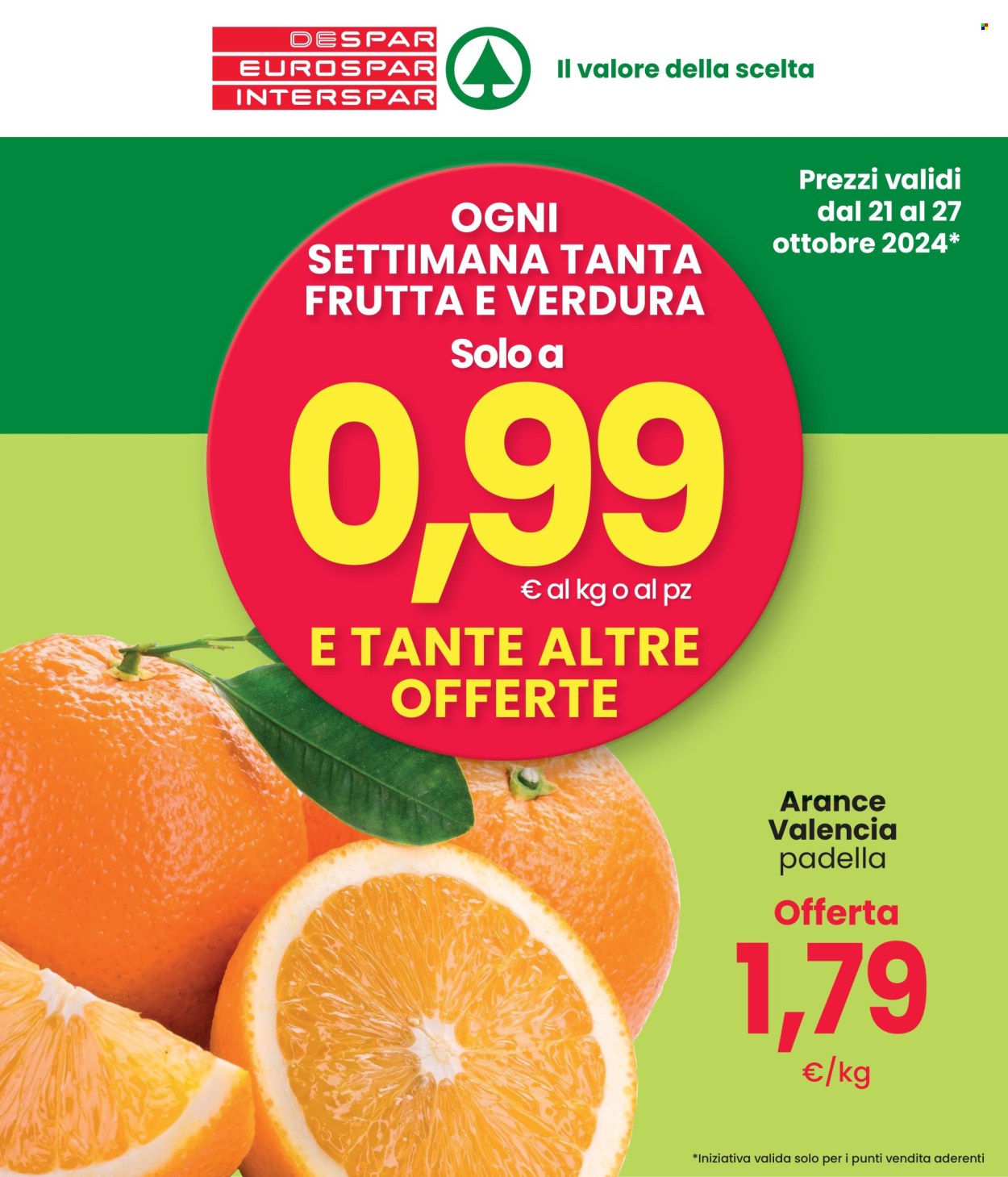 Volantino Eurospar - 21/10/2024 - 27/10/2024. Pagina 1