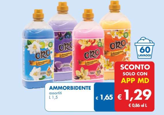 SCONTO SOLO CON APP MD AMMORBIDENTE GELSOMINO/ BERGAMOTTO 1500 ml