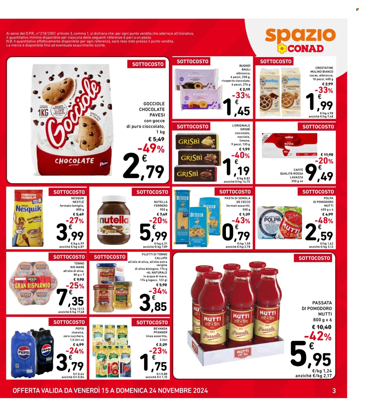 Volantino Spazio Conad - 15/11/2024 - 24/11/2024. Pagina 1