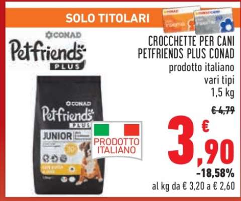 Crocchette per cani Petfriends Plus Conad