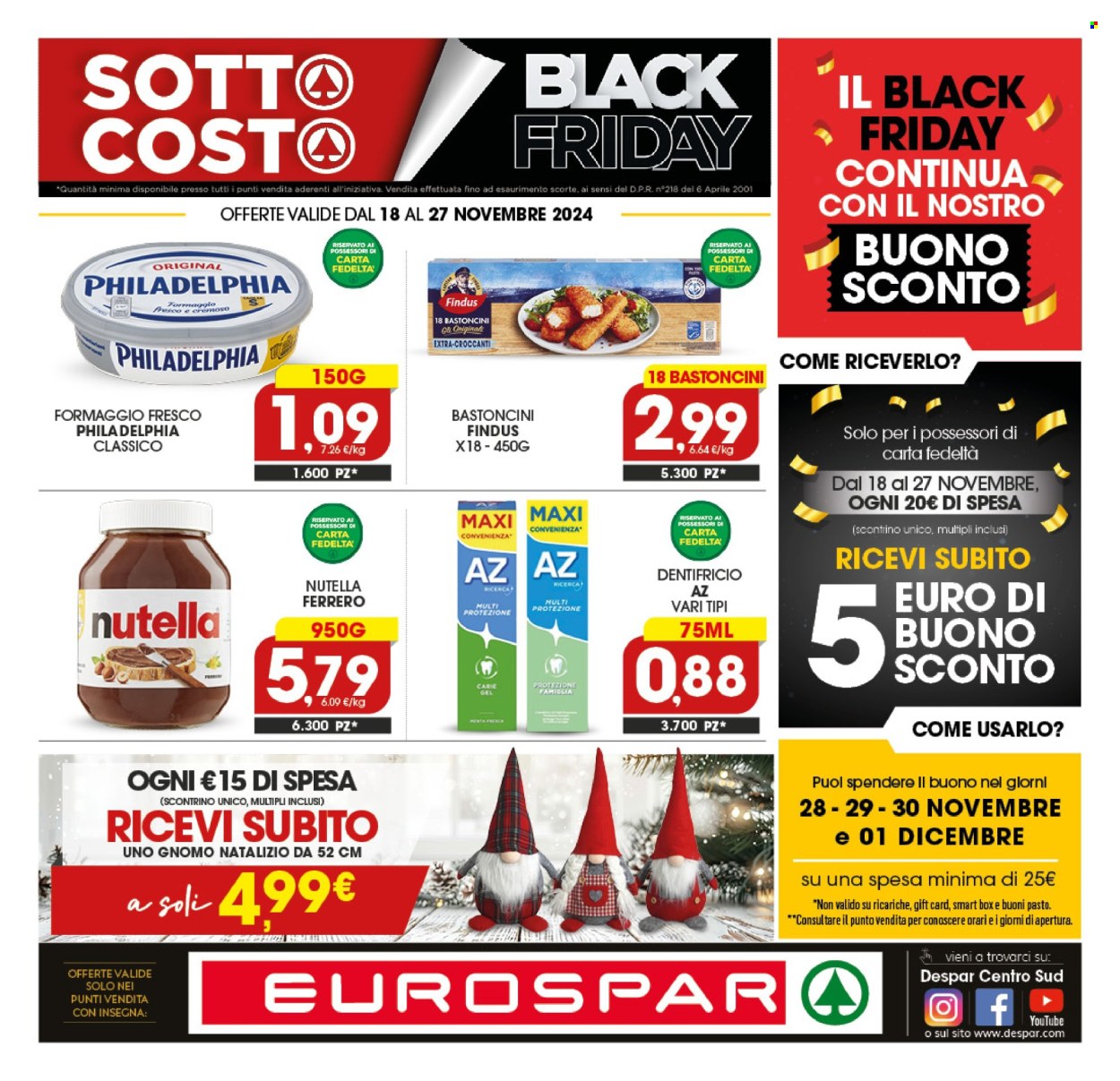 Volantino Eurospar - 18/11/2024 - 27/11/2024. Pagina 1