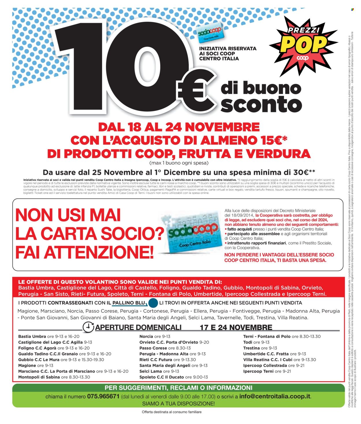 Volantino Coop - 14/11/2024 - 27/11/2024. Pagina 1