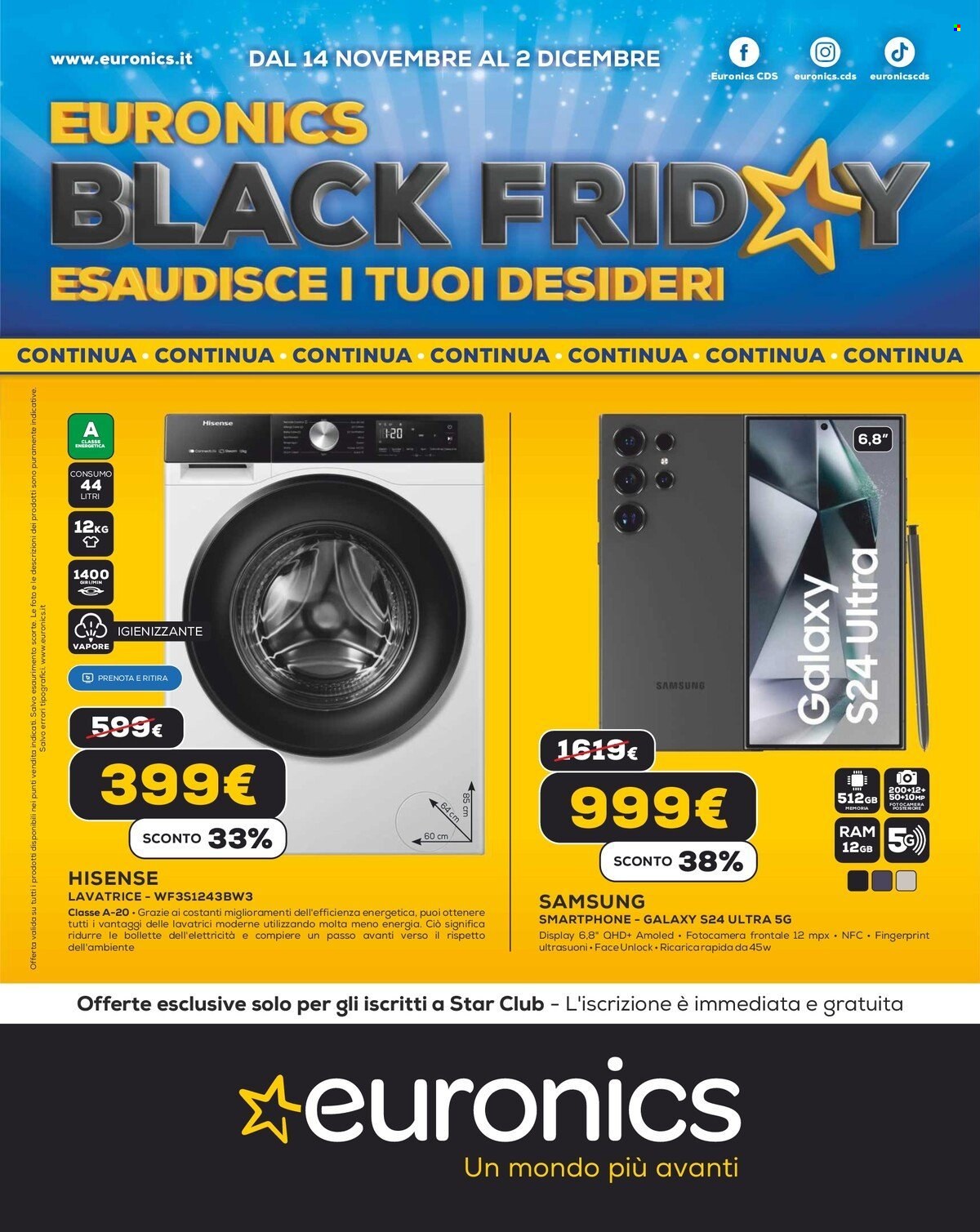 Volantino Euronics - 14/11/2024 - 2/12/2024. Pagina 1