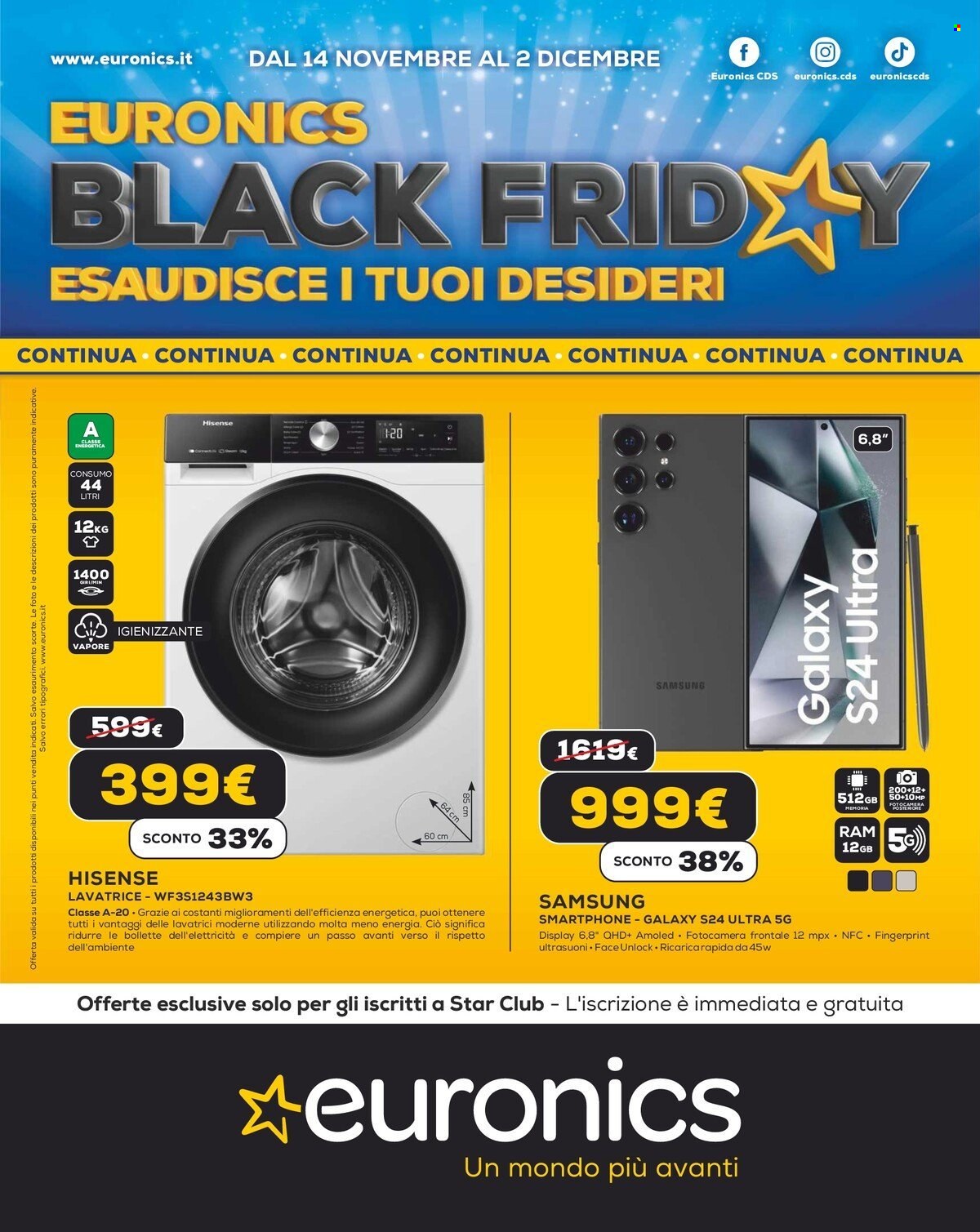 Volantino Euronics - 14/11/2024 - 2/12/2024. Pagina 1