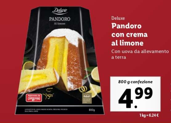 Pandoro con crema al limone